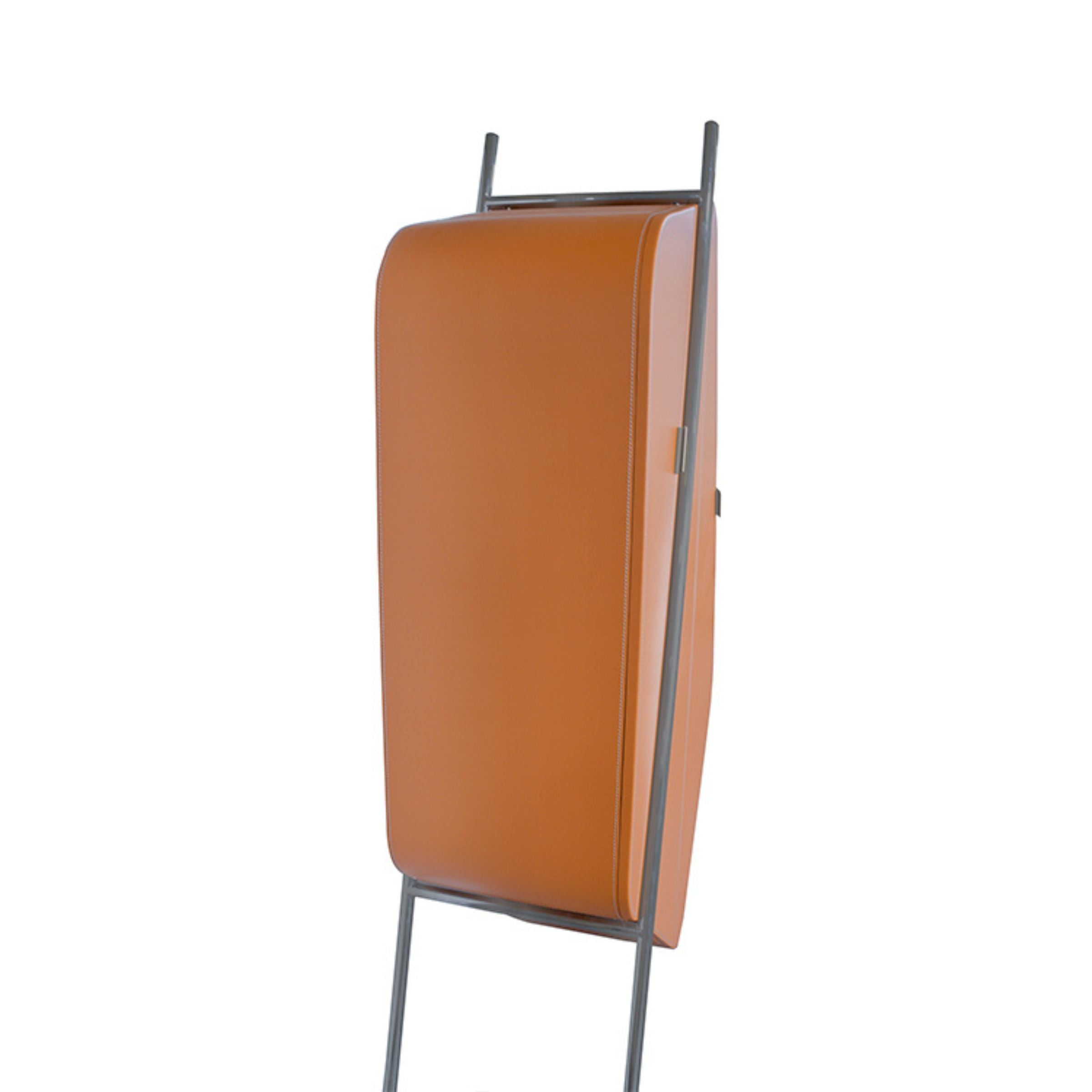 Irragular Shape Highboard / Sideboard Unit Mycroft Orange Saddle Leather and Stainless Steel MLL-T45 -  Cabinets - ebarza Furniture UAE | Shop Modern Furniture in Abu Dhabi & Dubai - مفروشات ايبازرا في الامارات | تسوق اثاث عصري وديكورات مميزة في دبي وابوظبي