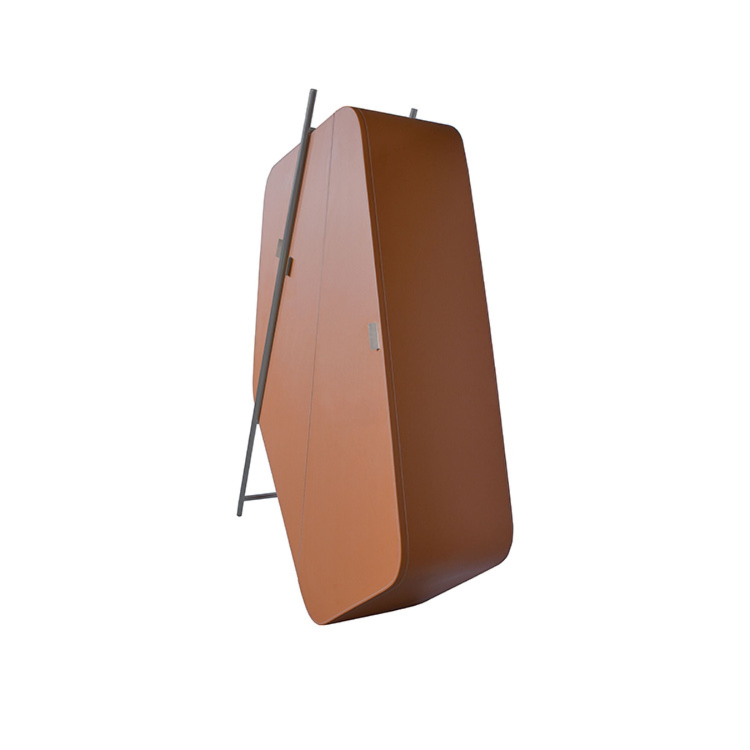 Irragular Shape Highboard / Sideboard Unit Mycroft Orange Saddle Leather and Stainless Steel MLL-T45 -  Cabinets - ebarza Furniture UAE | Shop Modern Furniture in Abu Dhabi & Dubai - مفروشات ايبازرا في الامارات | تسوق اثاث عصري وديكورات مميزة في دبي وابوظبي
