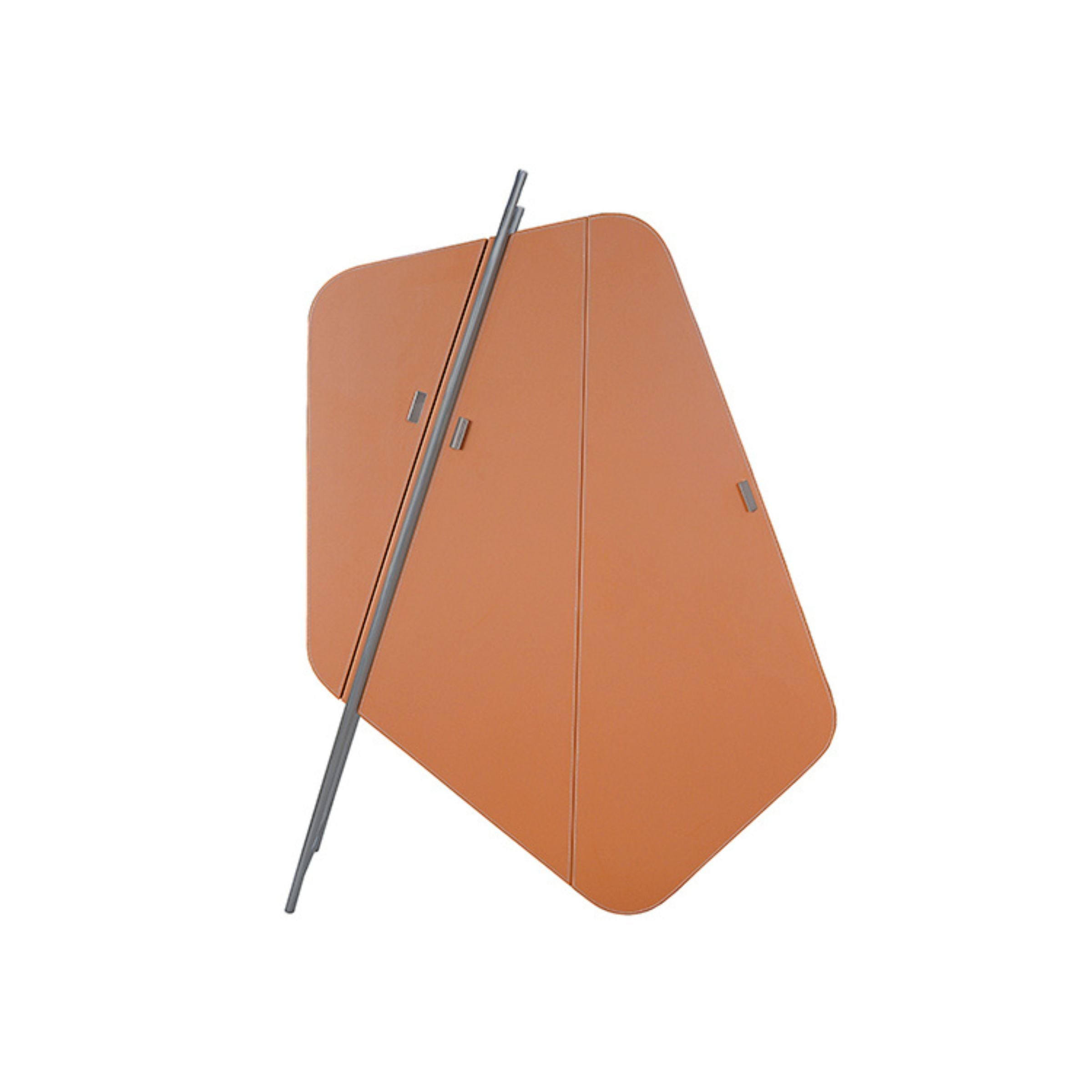 Irragular Shape Highboard / Sideboard Unit Mycroft Orange Saddle Leather and Stainless Steel MLL-T45 -  Cabinets - ebarza Furniture UAE | Shop Modern Furniture in Abu Dhabi & Dubai - مفروشات ايبازرا في الامارات | تسوق اثاث عصري وديكورات مميزة في دبي وابوظبي