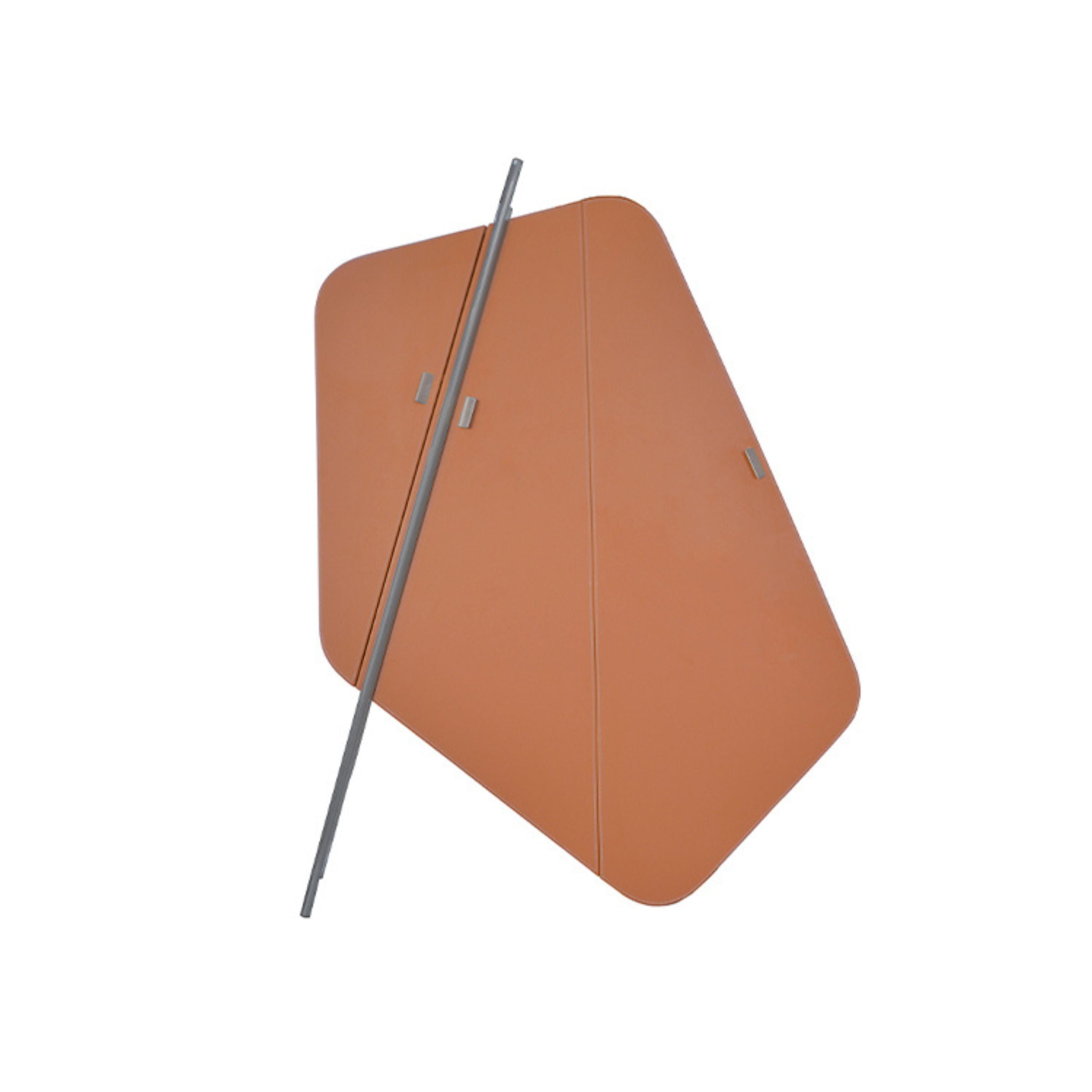 Irragular Shape Highboard / Sideboard Unit Mycroft Orange Saddle Leather and Stainless Steel MLL-T45 -  Cabinets - ebarza Furniture UAE | Shop Modern Furniture in Abu Dhabi & Dubai - مفروشات ايبازرا في الامارات | تسوق اثاث عصري وديكورات مميزة في دبي وابوظبي