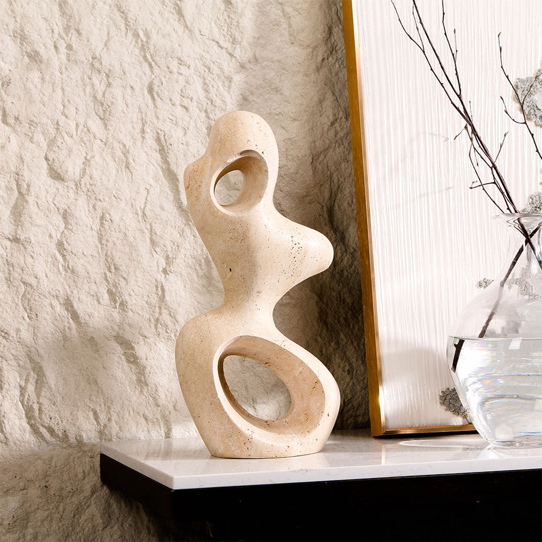 Organic Shape Marble Sculpture - KA4121 -  Home Decor Figurines - ebarza Furniture UAE | Shop Modern Furniture in Abu Dhabi & Dubai - مفروشات ايبازرا في الامارات | تسوق اثاث عصري وديكورات مميزة في دبي وابوظبي