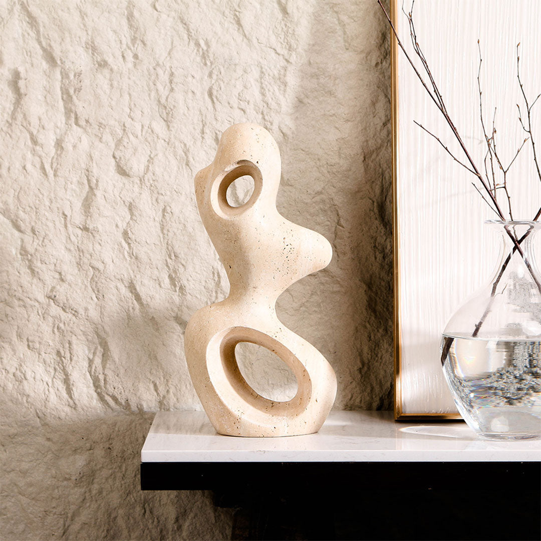 Organic Shape Marble Sculpture - KA4121 -  Home Decor Figurines - ebarza Furniture UAE | Shop Modern Furniture in Abu Dhabi & Dubai - مفروشات ايبازرا في الامارات | تسوق اثاث عصري وديكورات مميزة في دبي وابوظبي