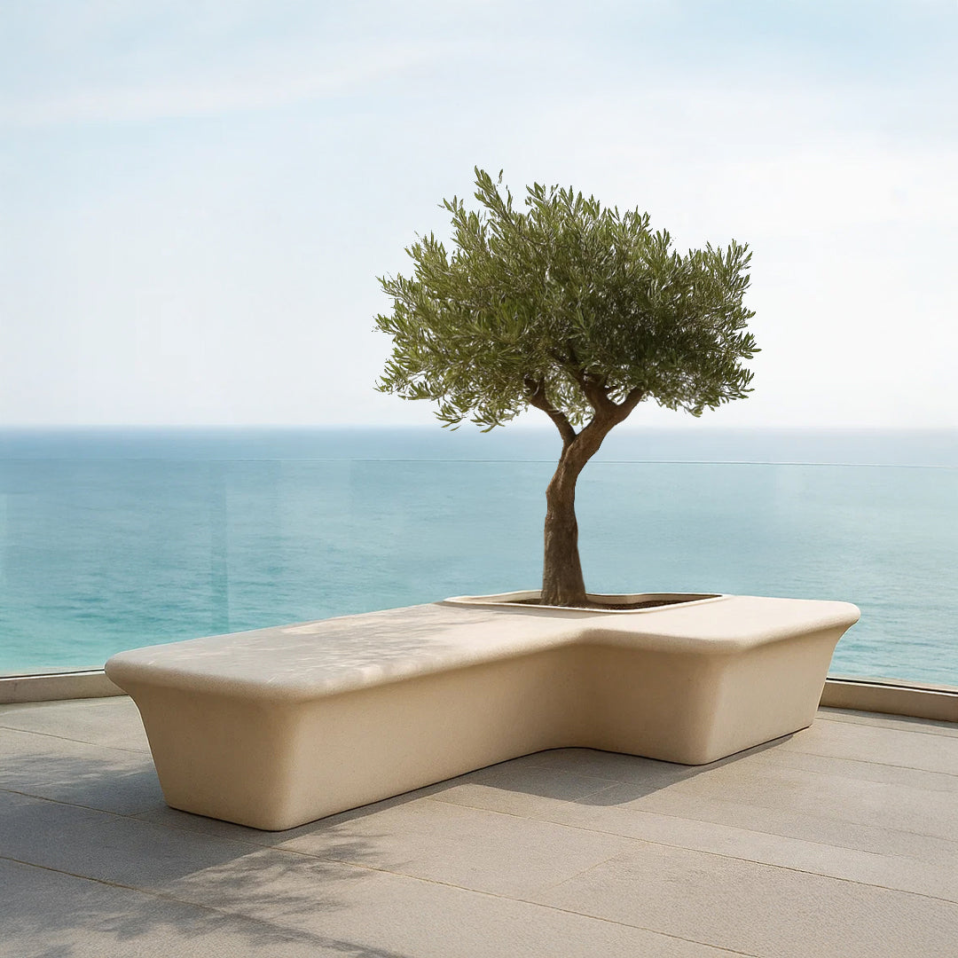Outdoor/Indoor Beige Planter Box And Bench XK-8172A