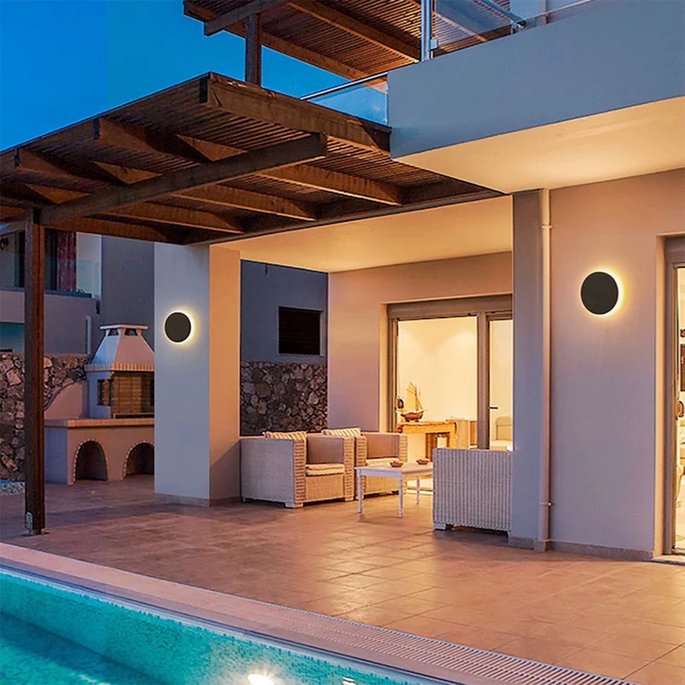 Outdoor LED Wall Light HTD-K-2354-ROUND -  Outdoor lightings - ebarza Furniture UAE | Shop Modern Furniture in Abu Dhabi & Dubai - مفروشات ايبازرا في الامارات | تسوق اثاث عصري وديكورات مميزة في دبي وابوظبي