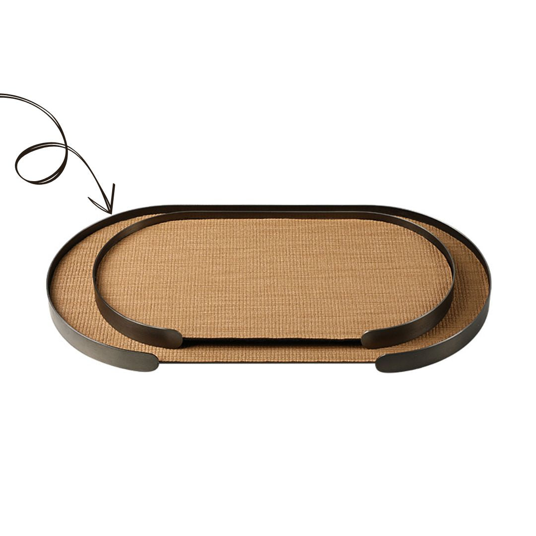 Oval Tray Coffee -A FC-W25002A -  Trays - ebarza Furniture UAE | Shop Modern Furniture in Abu Dhabi & Dubai - مفروشات ايبازرا في الامارات | تسوق اثاث عصري وديكورات مميزة في دبي وابوظبي