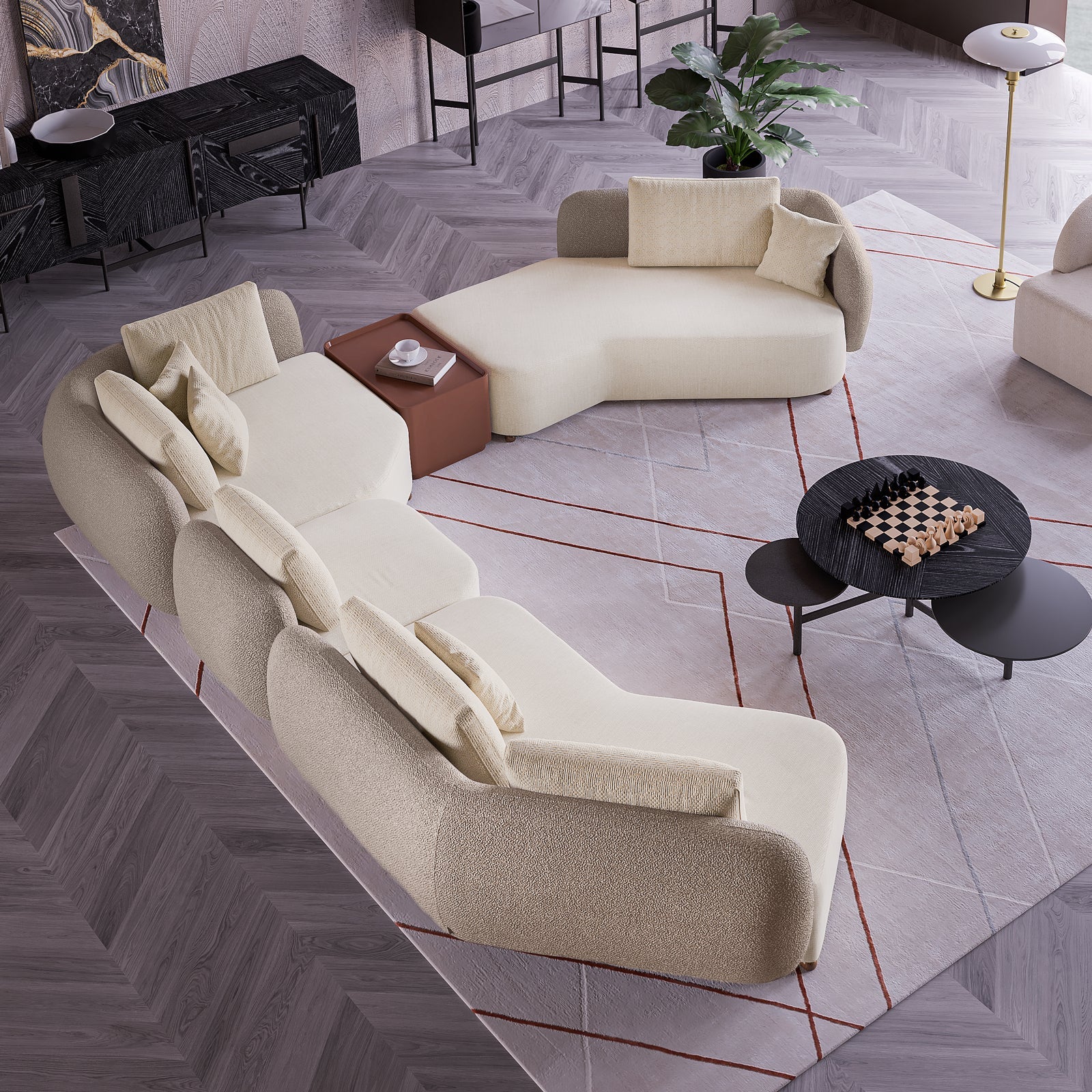 Display Item -  Platon Corner Sofa Td-Ptn7S-Nakheel -  DISPLAY ITEM - ebarza Furniture UAE | Shop Modern Furniture in Abu Dhabi & Dubai - مفروشات ايبازرا في الامارات | تسوق اثاث عصري وديكورات مميزة في دبي وابوظبي
