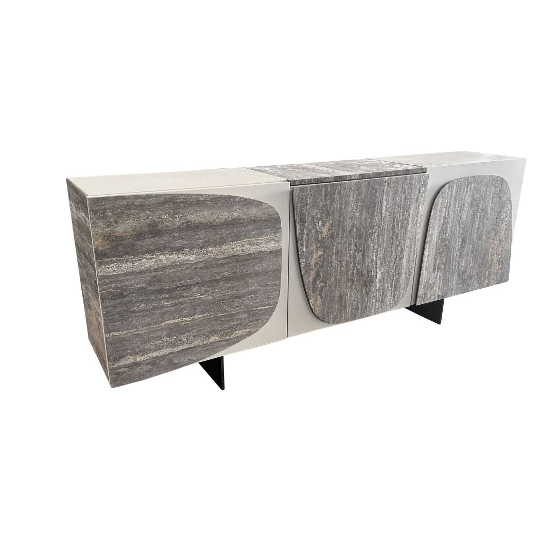 Panorama 200cm Travertine Side Board - EB12DT -  Sideboards - ebarza Furniture UAE | Shop Modern Furniture in Abu Dhabi & Dubai - مفروشات ايبازرا في الامارات | تسوق اثاث عصري وديكورات مميزة في دبي وابوظبي