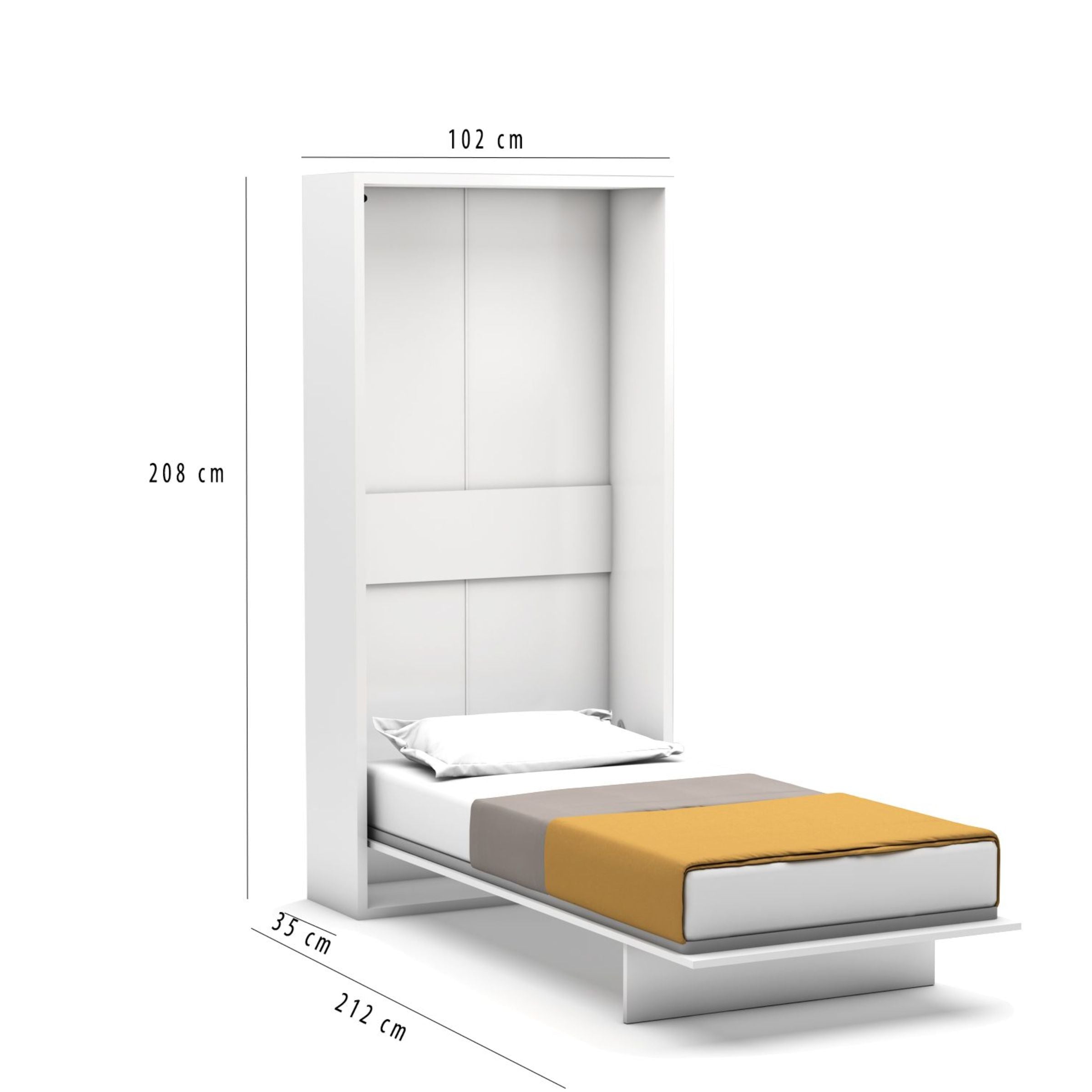 Happy Convertable Wall Bed With Quality Mattress 1101 -  Bedsteads - ebarza Furniture UAE | Shop Modern Furniture in Abu Dhabi & Dubai - مفروشات ايبازرا في الامارات | تسوق اثاث عصري وديكورات مميزة في دبي وابوظبي