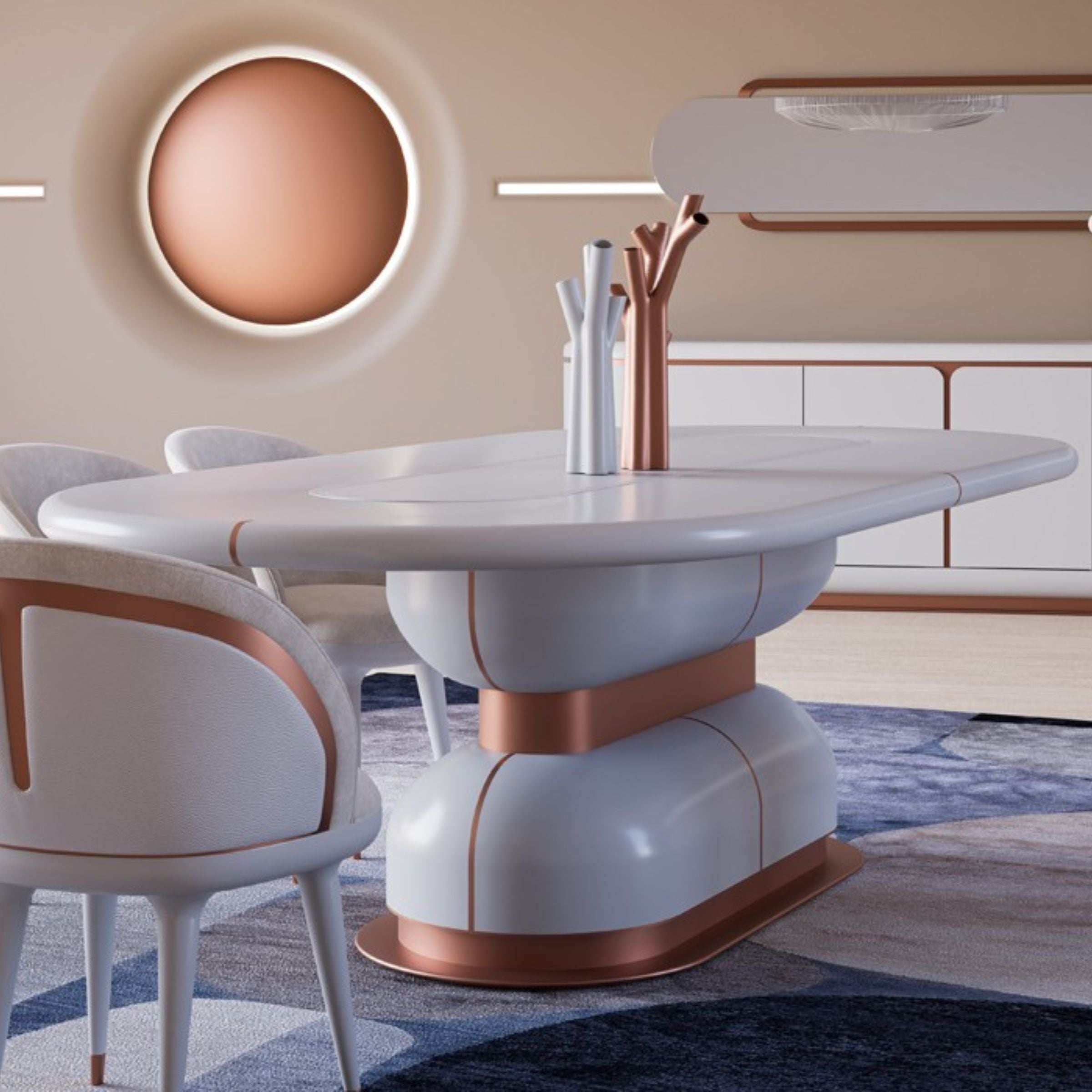 Display Item - Tulip Dining Table 260*120 CM MASTLP001-YAS -  DISPLAY ITEM - ebarza Furniture UAE | Shop Modern Furniture in Abu Dhabi & Dubai - مفروشات ايبازرا في الامارات | تسوق اثاث عصري وديكورات مميزة في دبي وابوظبي