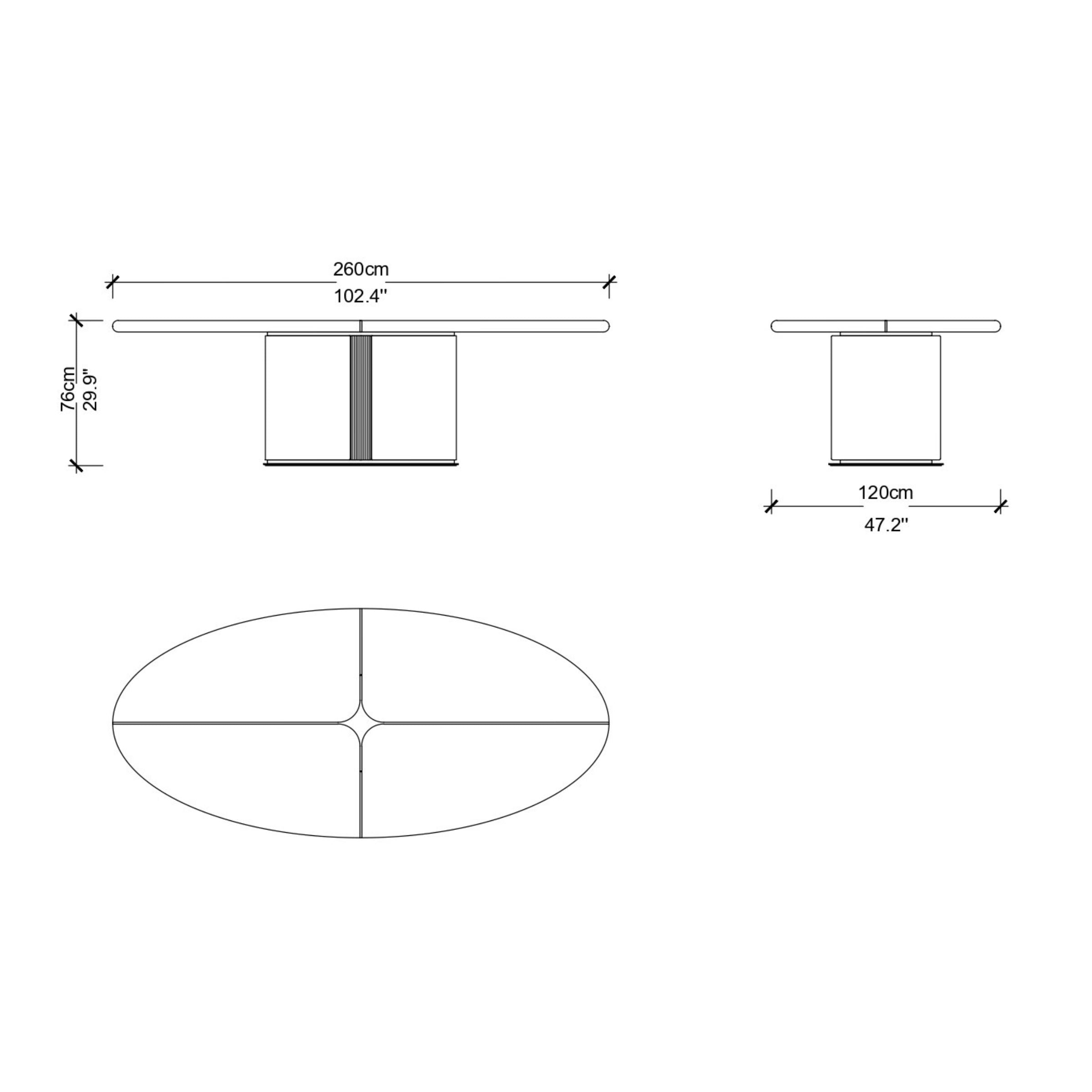 Vega Oval Dining Table 260*120 CM MASVEG001 -  Dining Tables - ebarza Furniture UAE | Shop Modern Furniture in Abu Dhabi & Dubai - مفروشات ايبازرا في الامارات | تسوق اثاث عصري وديكورات مميزة في دبي وابوظبي
