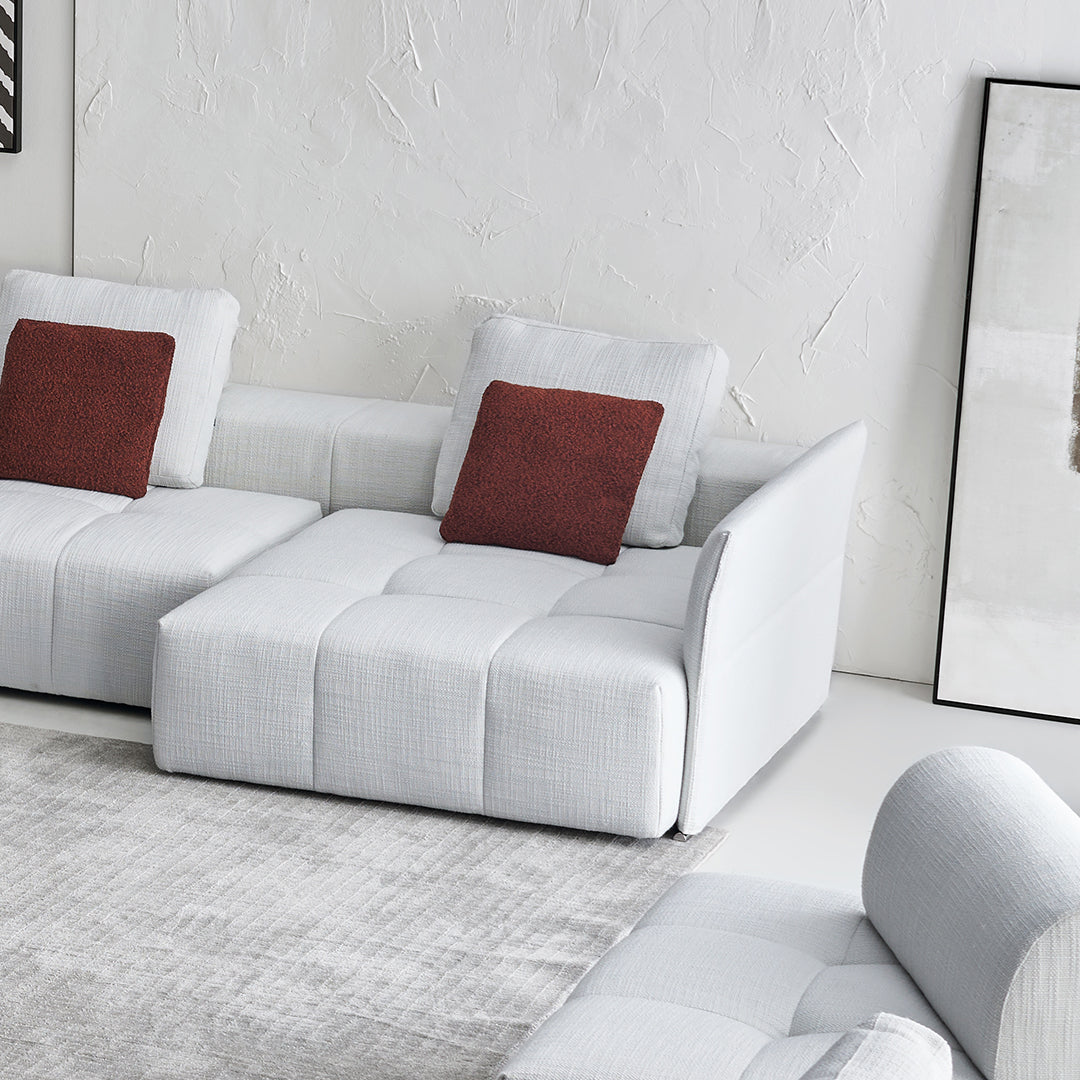 Puzzle Modular long Fabric Metal Handrail - SF080-B -  Sofas - ebarza Furniture UAE | Shop Modern Furniture in Abu Dhabi & Dubai - مفروشات ايبازرا في الامارات | تسوق اثاث عصري وديكورات مميزة في دبي وابوظبي