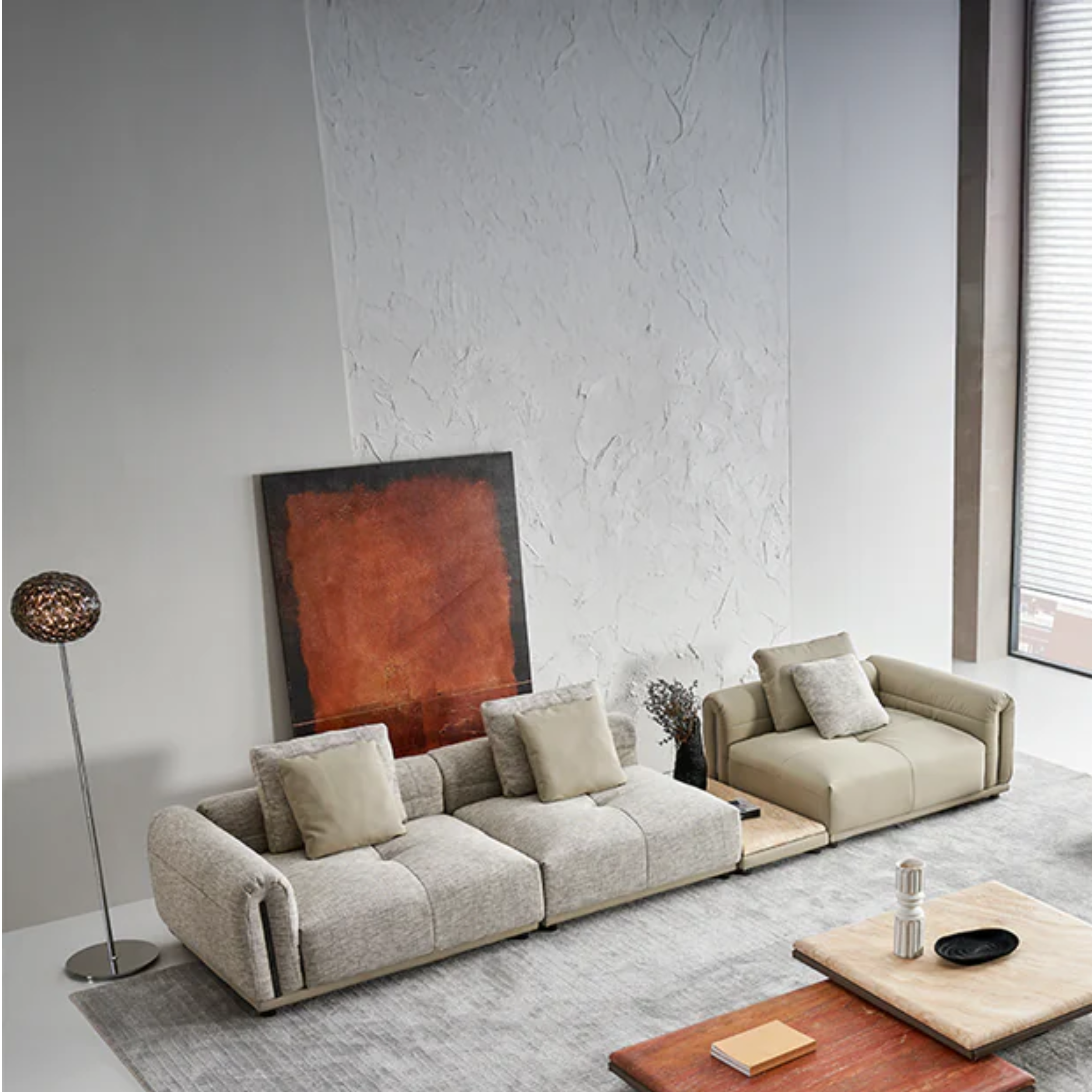 Quadro 4 seater sofa B-SF093-S4 -  Sofas - ebarza Furniture UAE | Shop Modern Furniture in Abu Dhabi & Dubai - مفروشات ايبازرا في الامارات | تسوق اثاث عصري وديكورات مميزة في دبي وابوظبي