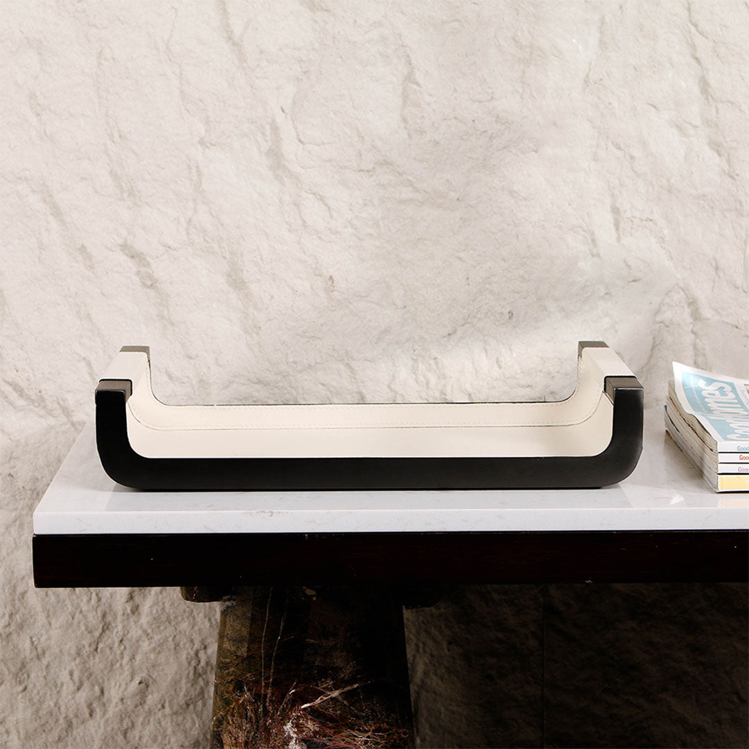 Rectangular Leather Tray-L - KC4054AL -  Home Decor Figurines - ebarza Furniture UAE | Shop Modern Furniture in Abu Dhabi & Dubai - مفروشات ايبازرا في الامارات | تسوق اثاث عصري وديكورات مميزة في دبي وابوظبي