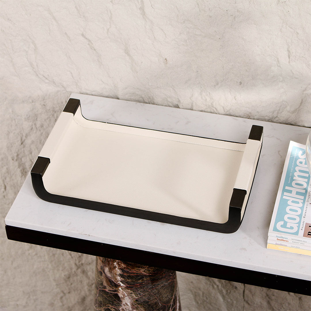Rectangular Leather Tray-L - KC4054AL -  Home Decor Figurines - ebarza Furniture UAE | Shop Modern Furniture in Abu Dhabi & Dubai - مفروشات ايبازرا في الامارات | تسوق اثاث عصري وديكورات مميزة في دبي وابوظبي