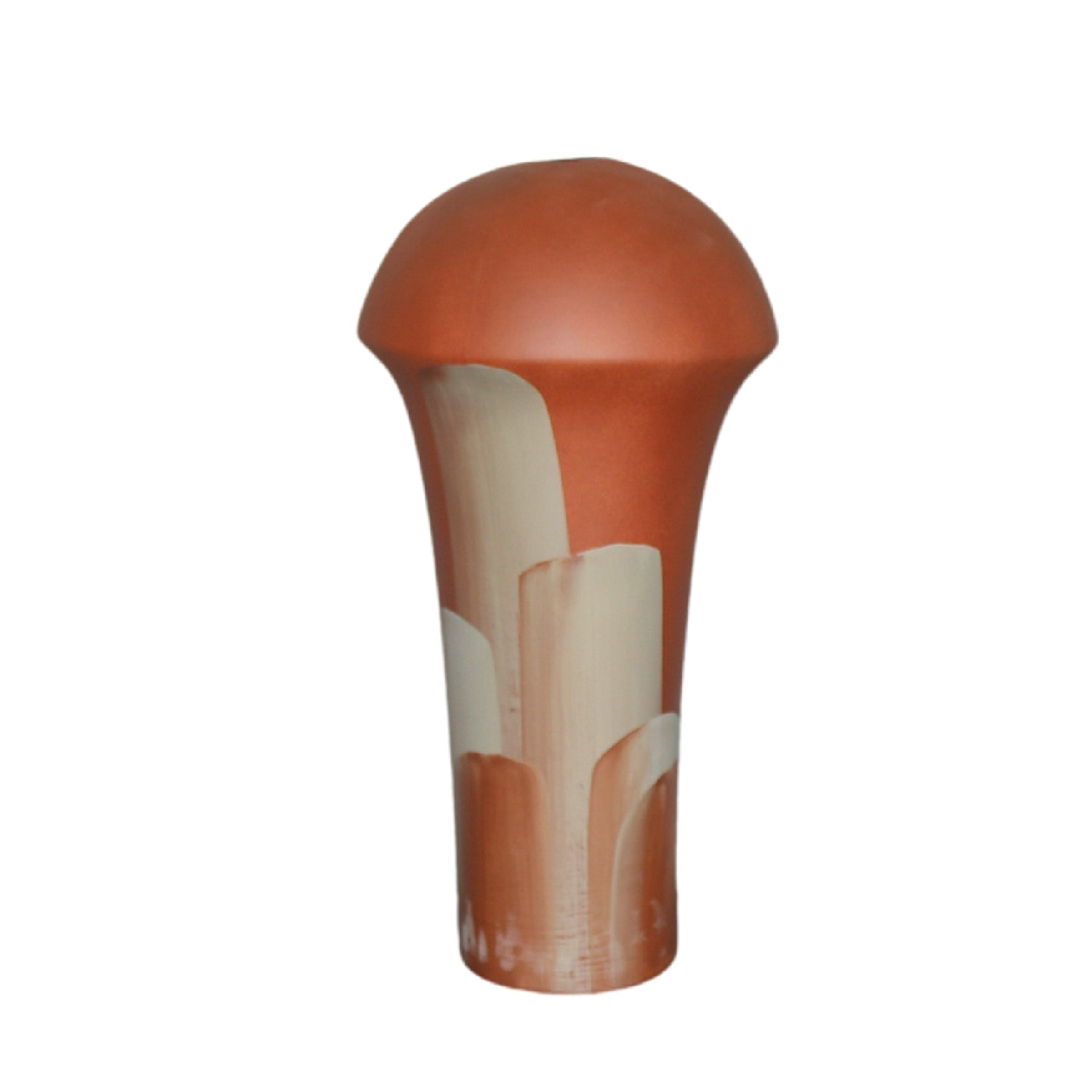 Earthy Elegance Textured Brown and Cream Vase S20560 -  Vases - ebarza Furniture UAE | Shop Modern Furniture in Abu Dhabi & Dubai - مفروشات ايبازرا في الامارات | تسوق اثاث عصري وديكورات مميزة في دبي وابوظبي