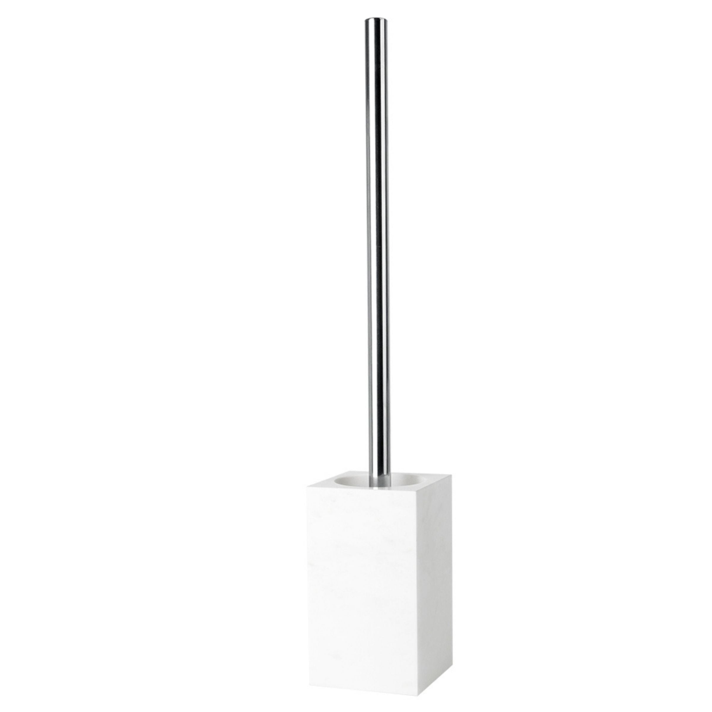 Jazz White Marble Square Toilet Brush SBK880-7 -  Bathroom Accessories - ebarza Furniture UAE | Shop Modern Furniture in Abu Dhabi & Dubai - مفروشات ايبازرا في الامارات | تسوق اثاث عصري وديكورات مميزة في دبي وابوظبي