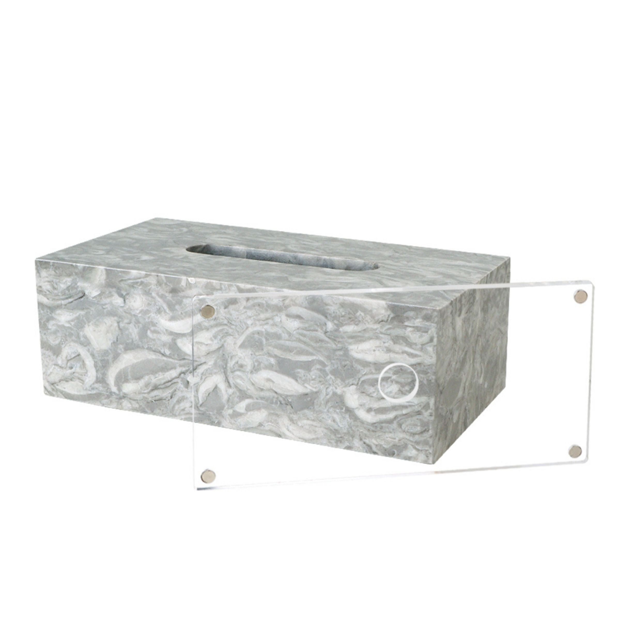 Bawang Flower Marble Rectangular Tissue Box (PVC magnetic suction base) SBK892-5A -  Home Decor Figurines - ebarza Furniture UAE | Shop Modern Furniture in Abu Dhabi & Dubai - مفروشات ايبازرا في الامارات | تسوق اثاث عصري وديكورات مميزة في دبي وابوظبي
