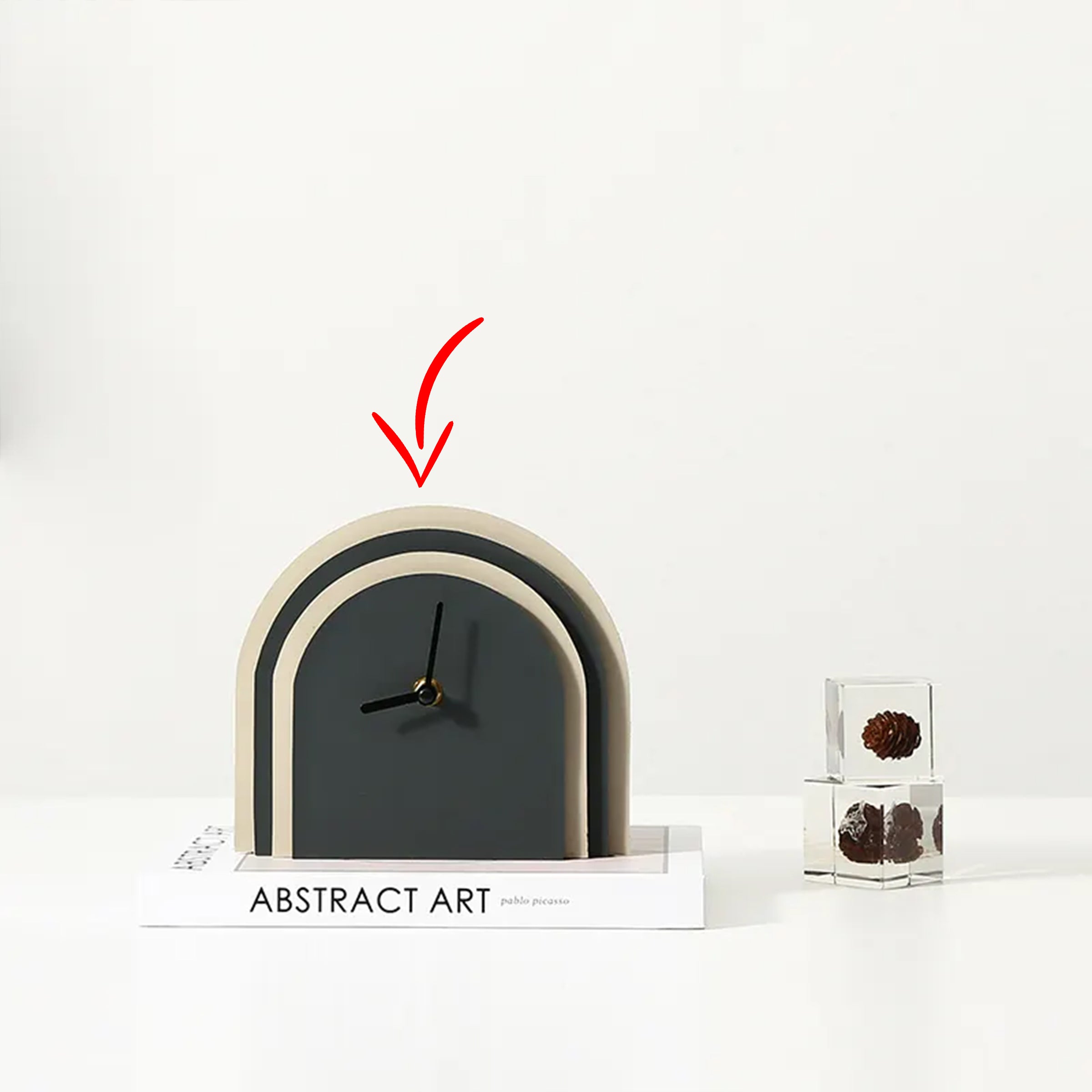 Deep Blue Leather Clock FB-PG2208A -  Clocks - ebarza Furniture UAE | Shop Modern Furniture in Abu Dhabi & Dubai - مفروشات ايبازرا في الامارات | تسوق اثاث عصري وديكورات مميزة في دبي وابوظبي