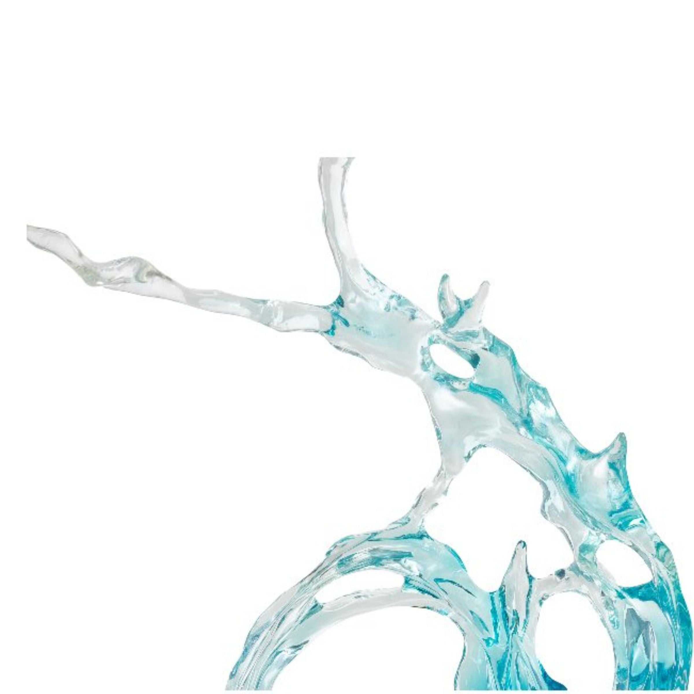 LIGHT BLUE  & CLEAR ABSTRACT SCULPTURE SH-S017 -  Home Decor Figurines - ebarza Furniture UAE | Shop Modern Furniture in Abu Dhabi & Dubai - مفروشات ايبازرا في الامارات | تسوق اثاث عصري وديكورات مميزة في دبي وابوظبي