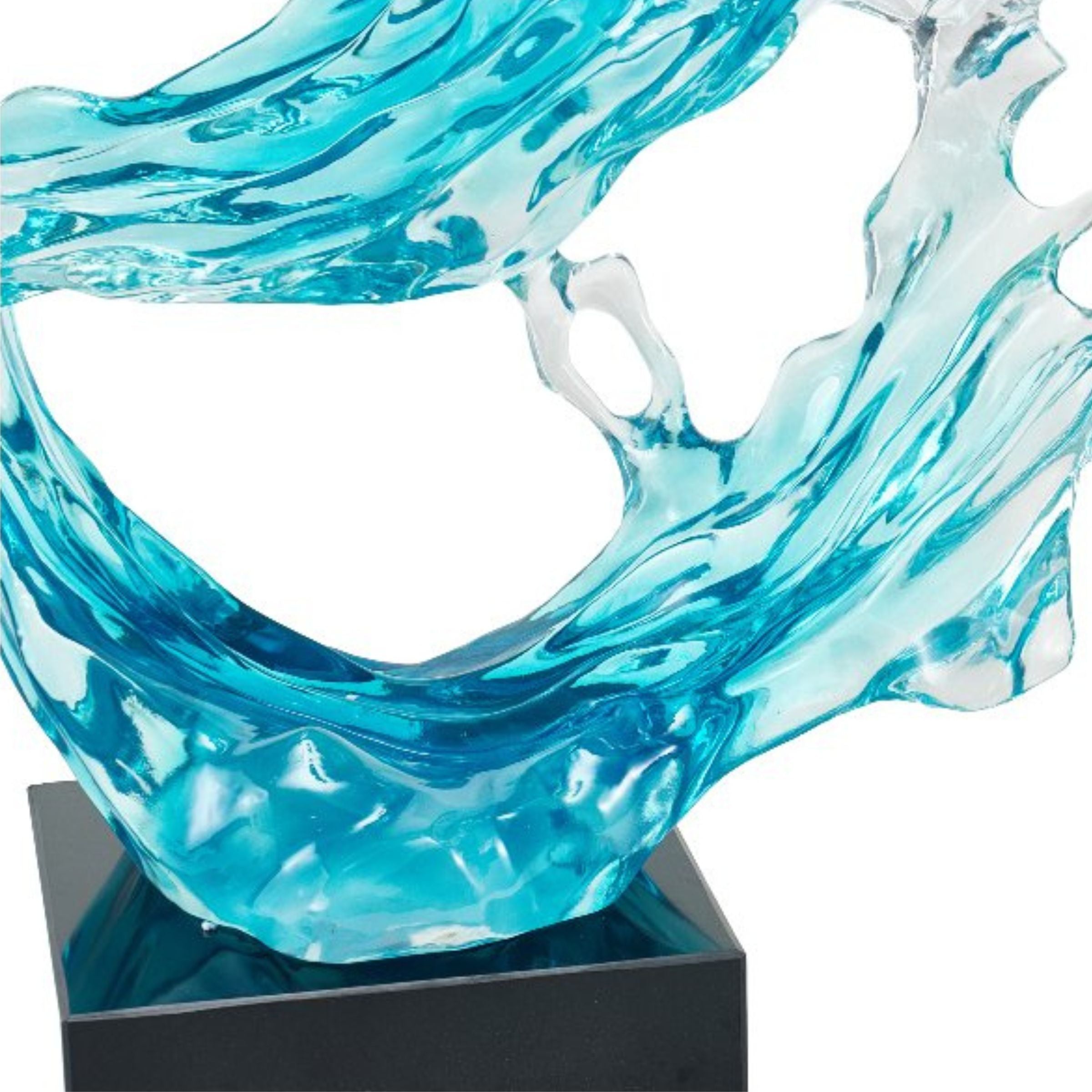 LIGHT BLUE  & CLEAR ABSTRACT SCULPTURE SH-S017 -  Home Decor Figurines - ebarza Furniture UAE | Shop Modern Furniture in Abu Dhabi & Dubai - مفروشات ايبازرا في الامارات | تسوق اثاث عصري وديكورات مميزة في دبي وابوظبي