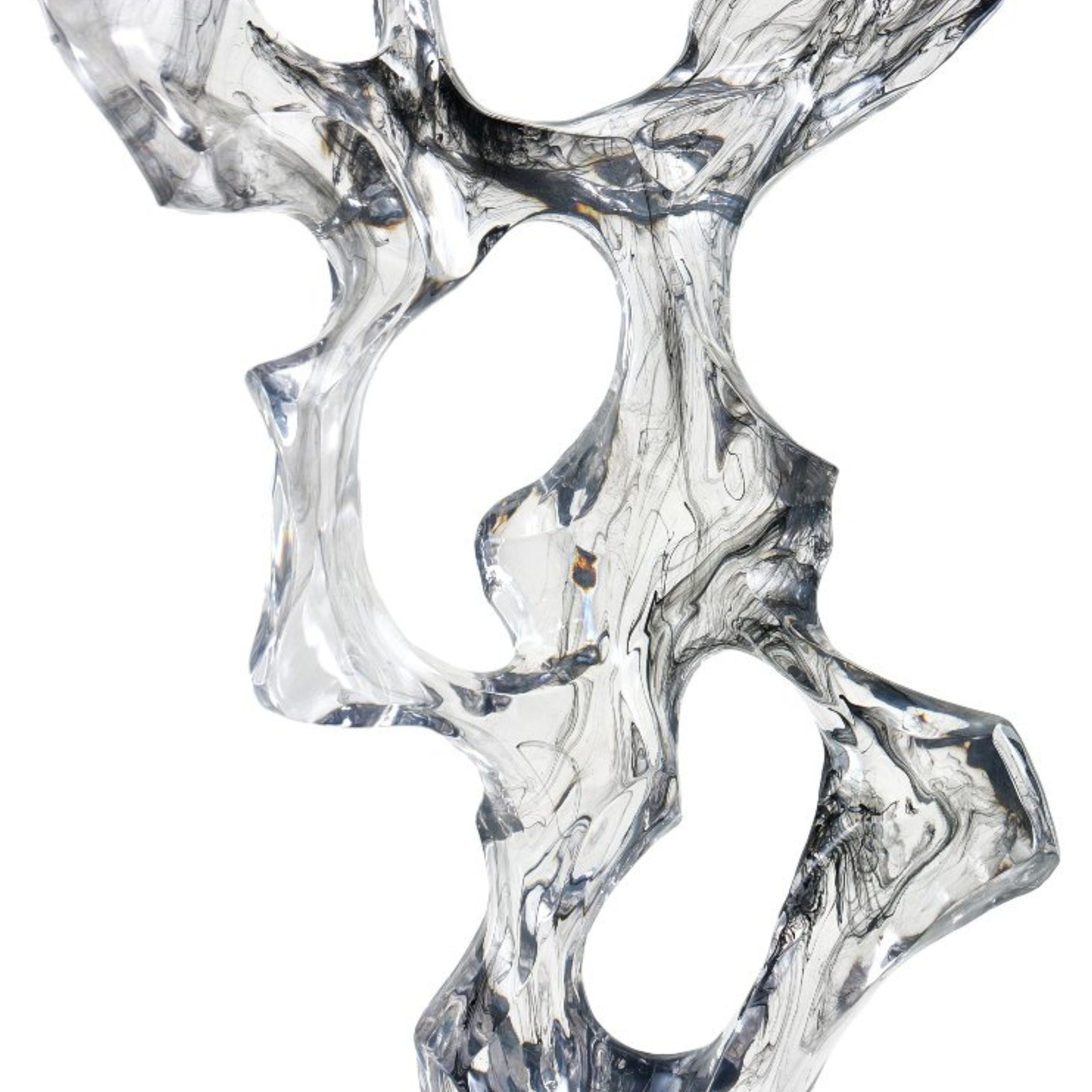 CLEAR RESIN & MARBLE ABSTRACT SCULPTURE SH-T012 -  Home Decor Figurines - ebarza Furniture UAE | Shop Modern Furniture in Abu Dhabi & Dubai - مفروشات ايبازرا في الامارات | تسوق اثاث عصري وديكورات مميزة في دبي وابوظبي