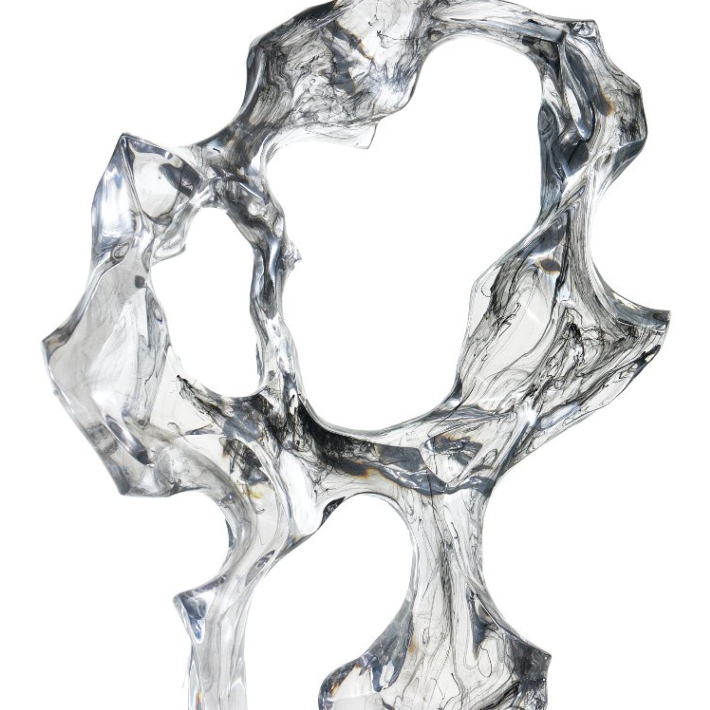 CLEAR RESIN & MARBLE ABSTRACT SCULPTURE SH-T012 -  Home Decor Figurines - ebarza Furniture UAE | Shop Modern Furniture in Abu Dhabi & Dubai - مفروشات ايبازرا في الامارات | تسوق اثاث عصري وديكورات مميزة في دبي وابوظبي