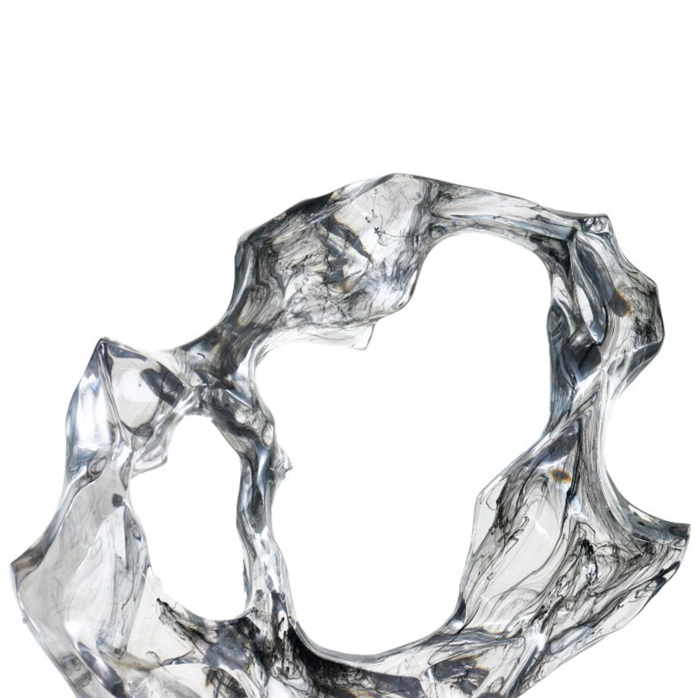 CLEAR RESIN & MARBLE ABSTRACT SCULPTURE SH-T012 -  Home Decor Figurines - ebarza Furniture UAE | Shop Modern Furniture in Abu Dhabi & Dubai - مفروشات ايبازرا في الامارات | تسوق اثاث عصري وديكورات مميزة في دبي وابوظبي