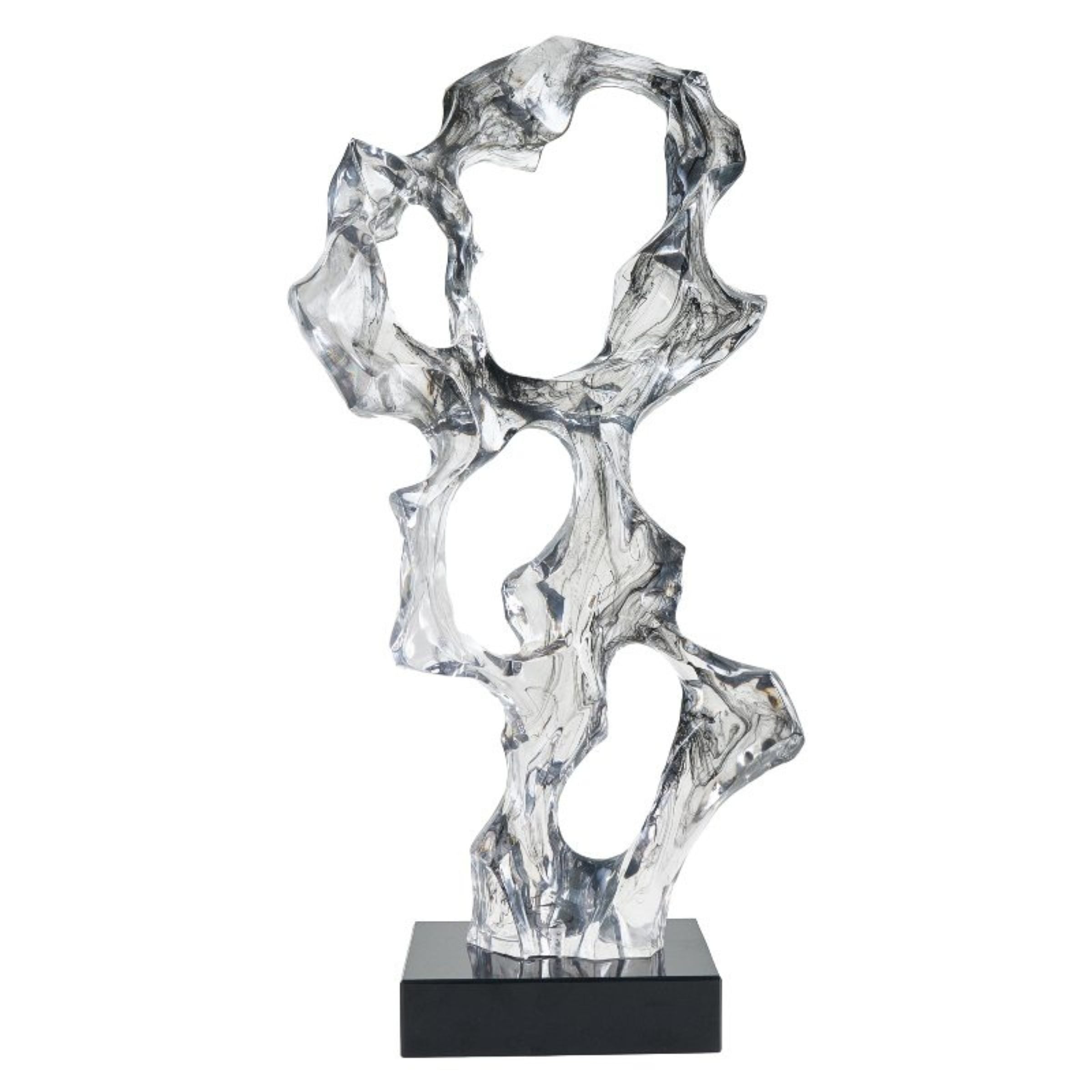 CLEAR RESIN & MARBLE ABSTRACT SCULPTURE SH-T012 -  Home Decor Figurines - ebarza Furniture UAE | Shop Modern Furniture in Abu Dhabi & Dubai - مفروشات ايبازرا في الامارات | تسوق اثاث عصري وديكورات مميزة في دبي وابوظبي