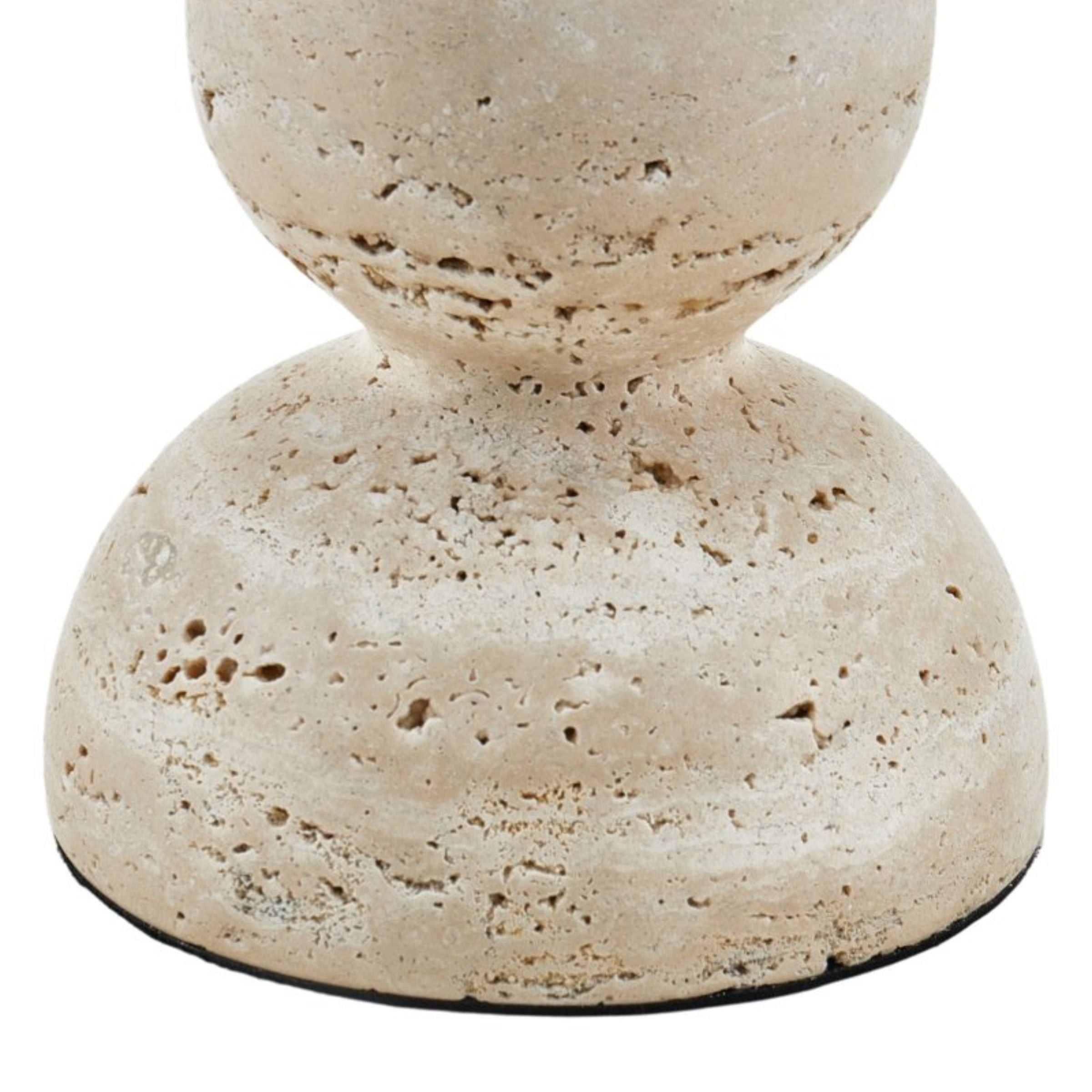 BEIGE MARBLE CANDLE HOLDER-LG  F1190L -  Candle Holders - ebarza Furniture UAE | Shop Modern Furniture in Abu Dhabi & Dubai - مفروشات ايبازرا في الامارات | تسوق اثاث عصري وديكورات مميزة في دبي وابوظبي