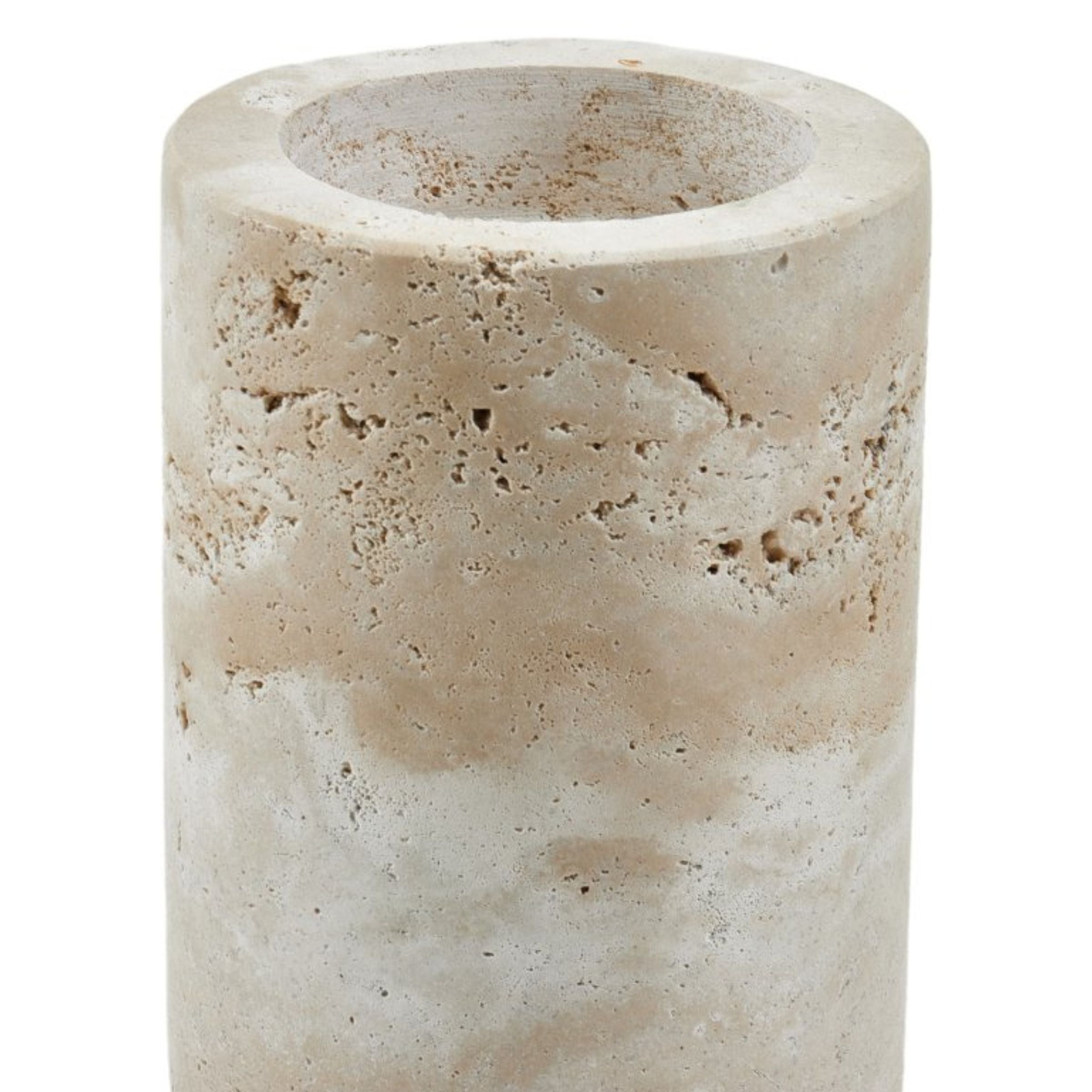 BEIGE MARBLE CANDLE HOLDER-LG  F1190L -  Candle Holders - ebarza Furniture UAE | Shop Modern Furniture in Abu Dhabi & Dubai - مفروشات ايبازرا في الامارات | تسوق اثاث عصري وديكورات مميزة في دبي وابوظبي
