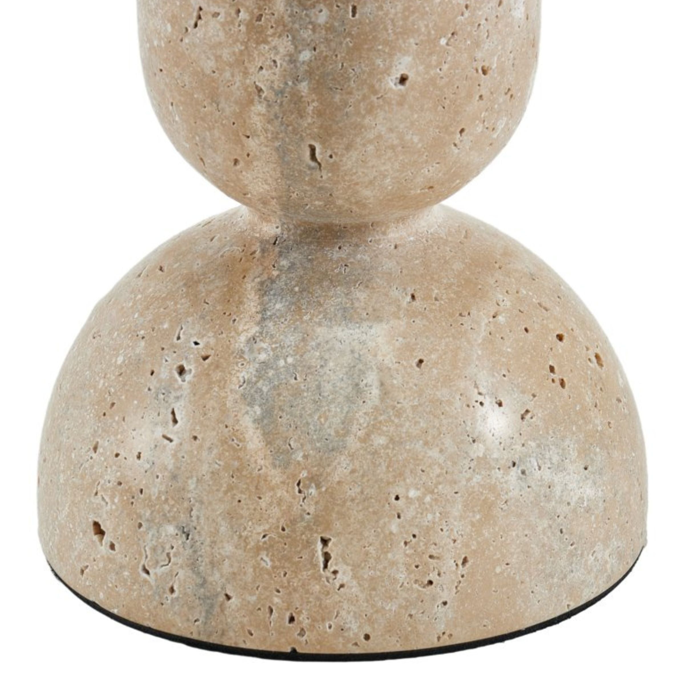 BEIGE MARBLE CANDLE HOLDER-LG  F1190L -  Candle Holders - ebarza Furniture UAE | Shop Modern Furniture in Abu Dhabi & Dubai - مفروشات ايبازرا في الامارات | تسوق اثاث عصري وديكورات مميزة في دبي وابوظبي