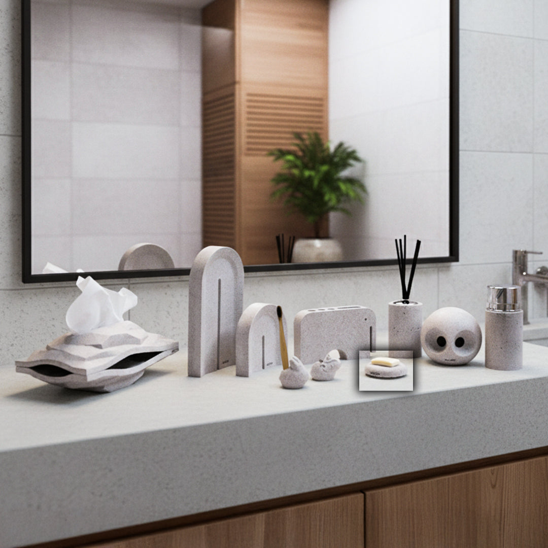 Sahara Sandstone  Soap Dish  Couverture CBJ233-6 -  Bathroom Accessories - ebarza Furniture UAE | Shop Modern Furniture in Abu Dhabi & Dubai - مفروشات ايبازرا في الامارات | تسوق اثاث عصري وديكورات مميزة في دبي وابوظبي