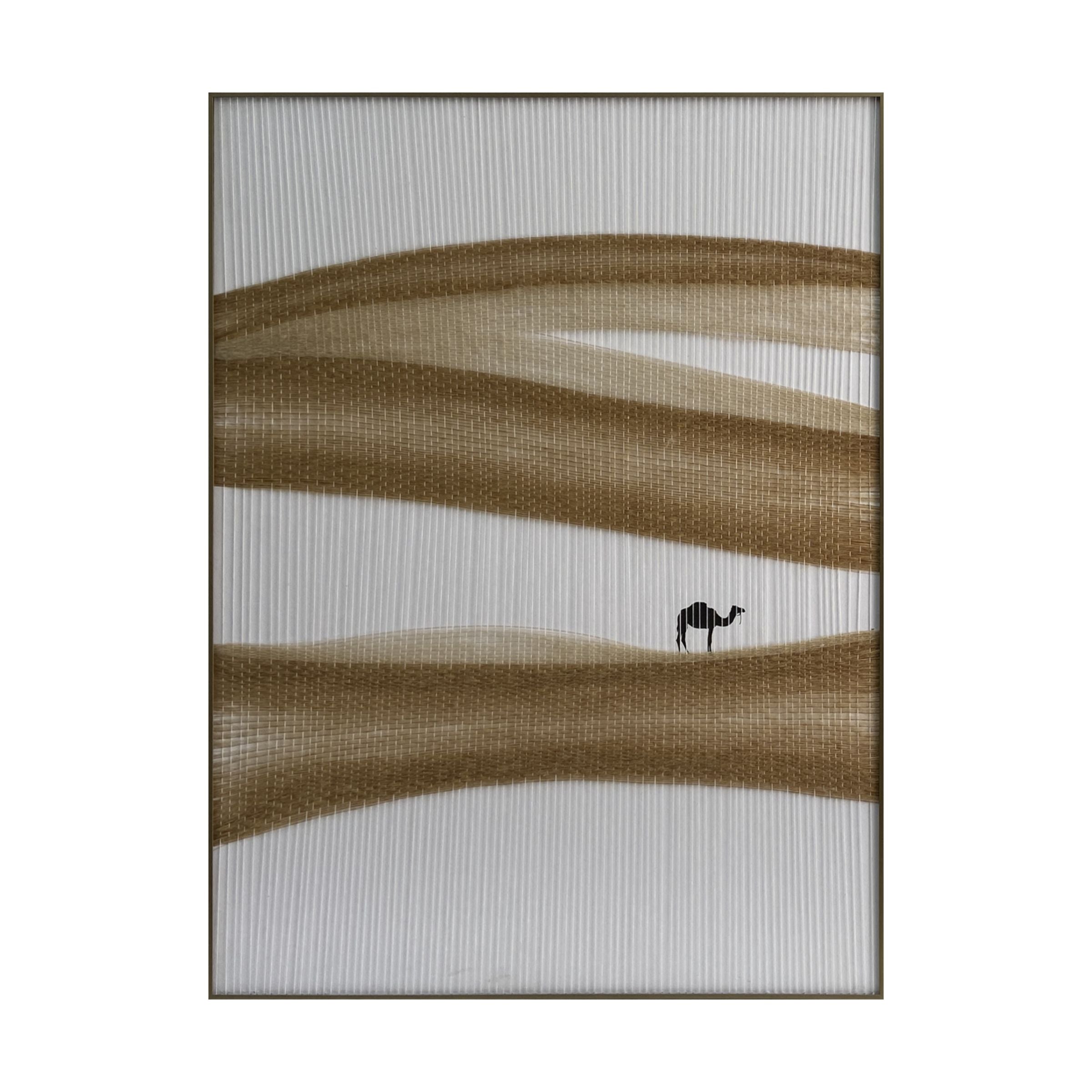 Set of 2 Handmade Fiber Weaving Camel Painting 90*120 cm PCA-005 -  Paintings - ebarza Furniture UAE | Shop Modern Furniture in Abu Dhabi & Dubai - مفروشات ايبازرا في الامارات | تسوق اثاث عصري وديكورات مميزة في دبي وابوظبي