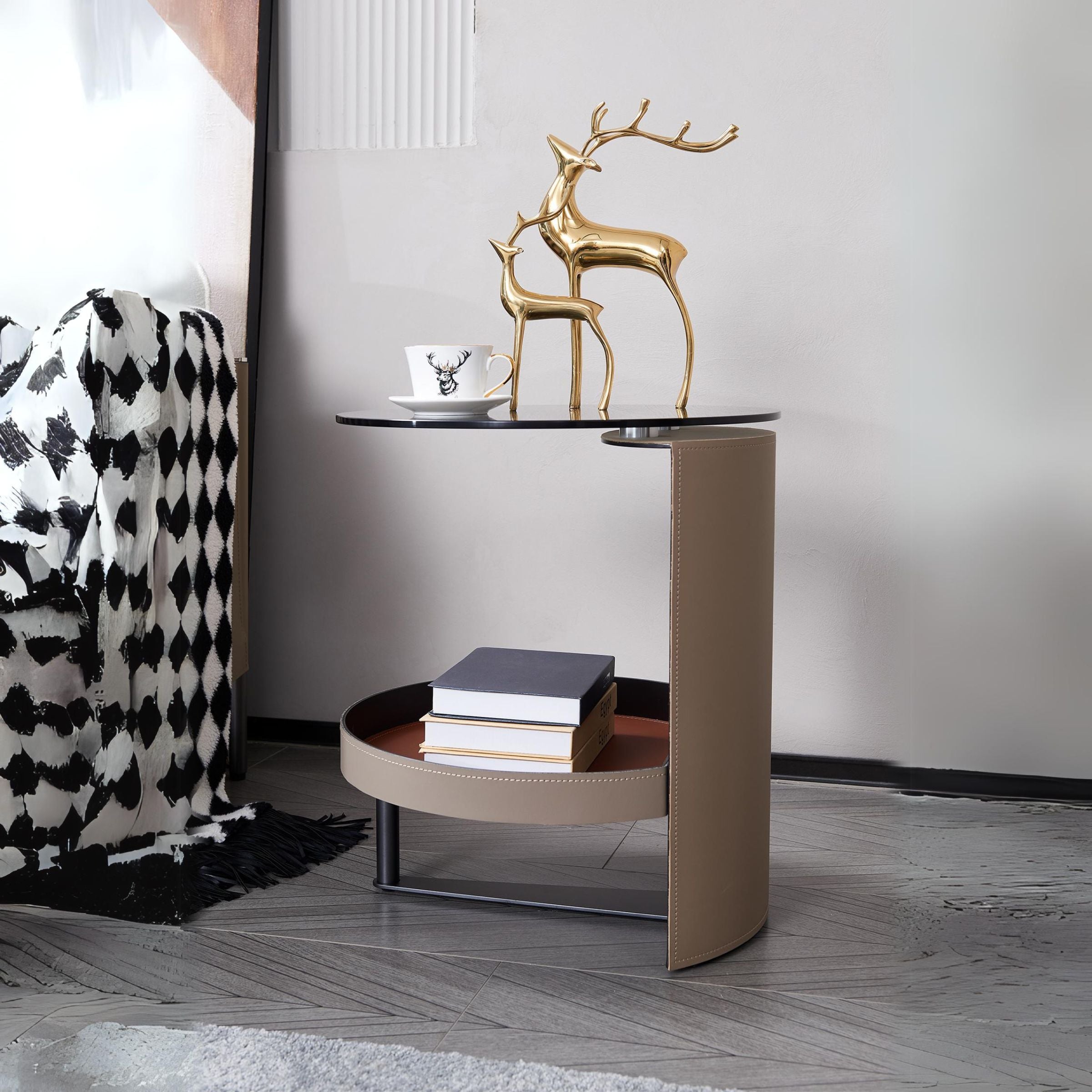 Organic Round Side Table MLL-D117 -  Side Tables - ebarza Furniture UAE | Shop Modern Furniture in Abu Dhabi & Dubai - مفروشات ايبازرا في الامارات | تسوق اثاث عصري وديكورات مميزة في دبي وابوظبي
