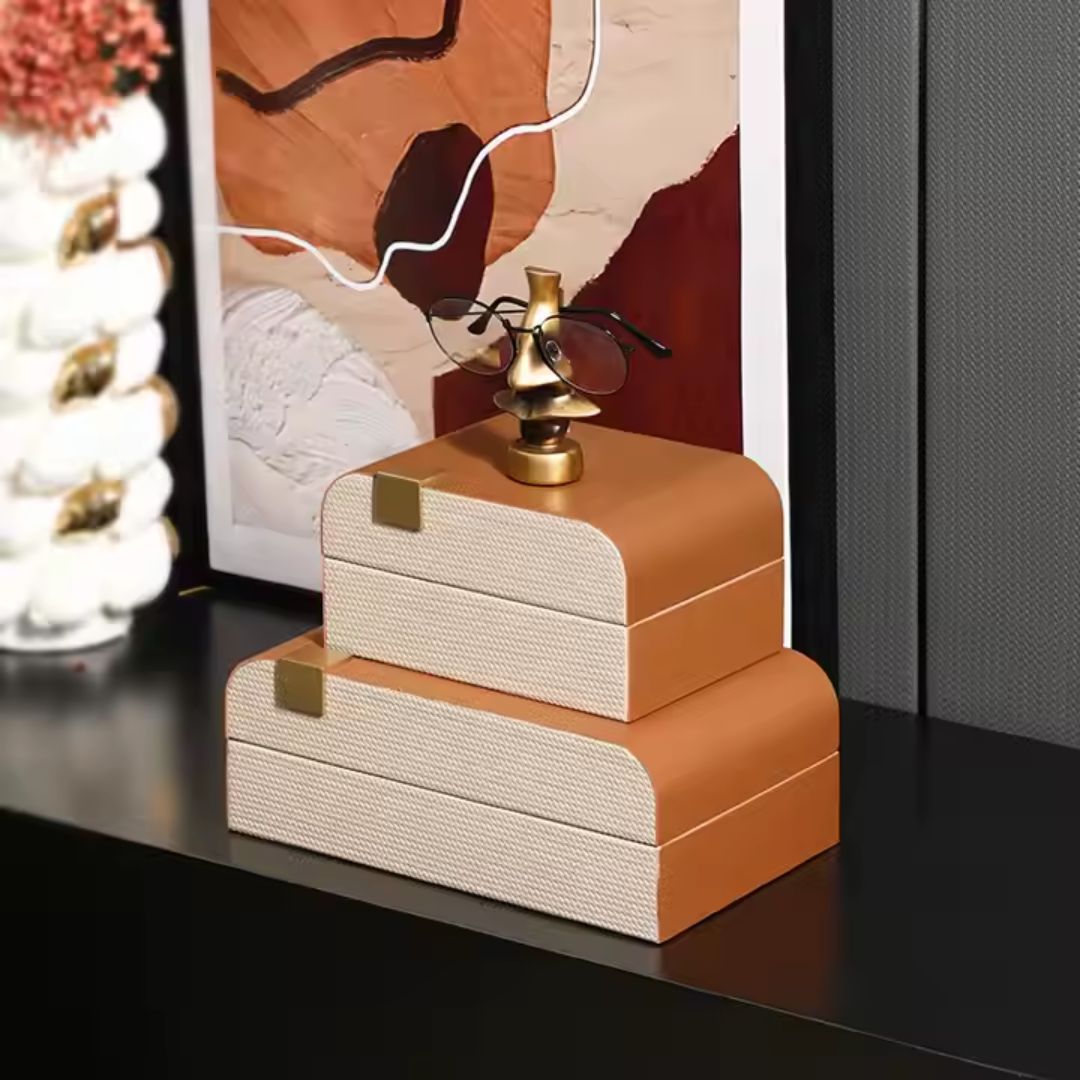 Simple Round Box-A FB-PG24007A -  Decorative Boxes - ebarza Furniture UAE | Shop Modern Furniture in Abu Dhabi & Dubai - مفروشات ايبازرا في الامارات | تسوق اثاث عصري وديكورات مميزة في دبي وابوظبي