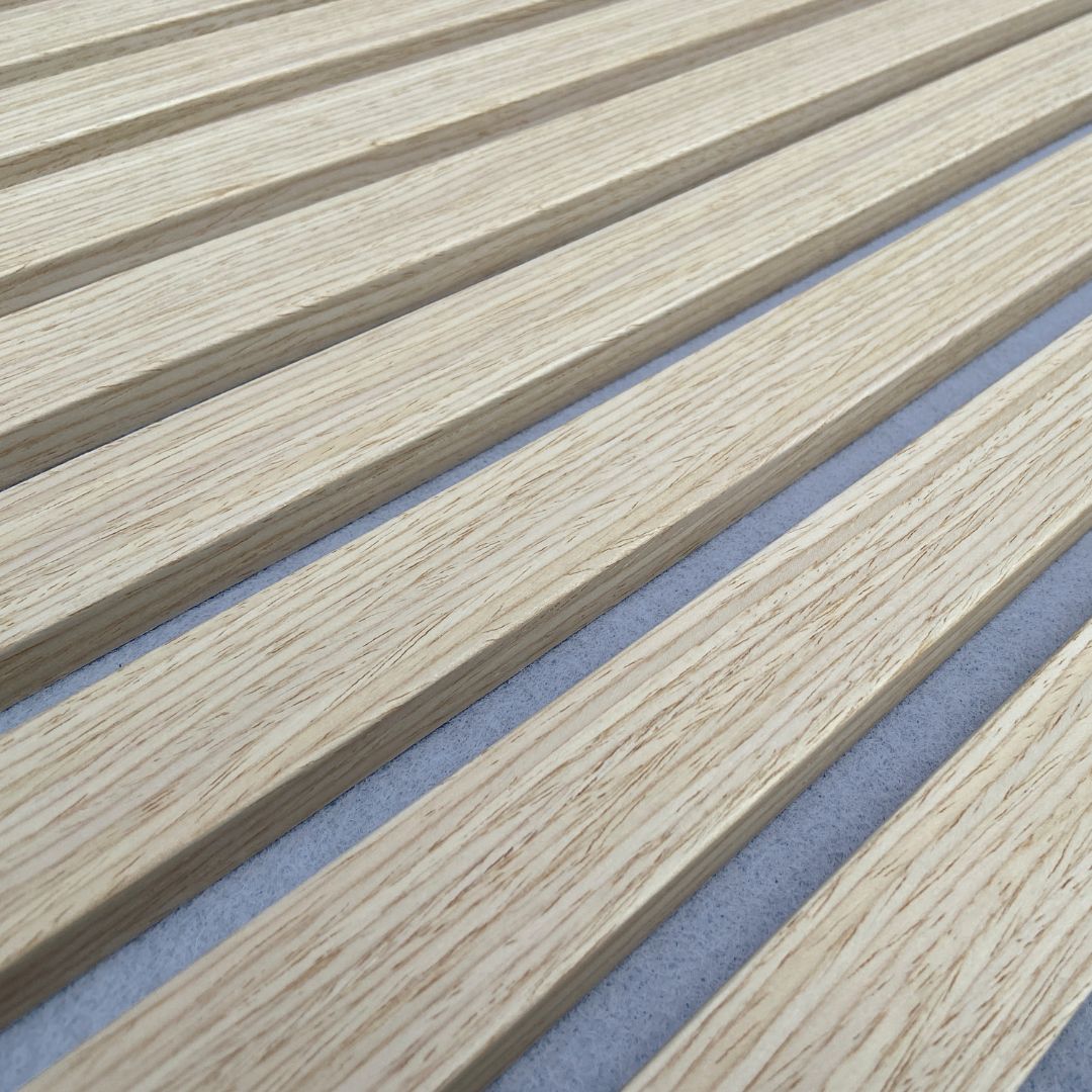 300x60x2.1cm Slat Acoustic Panel 35-15mm Fire Retardant Decoration Panel White Oak 001 (Light Grey TG018) -  Wall Panels - ebarza Furniture UAE | Shop Modern Furniture in Abu Dhabi & Dubai - مفروشات ايبازرا في الامارات | تسوق اثاث عصري وديكورات مميزة في دبي وابوظبي