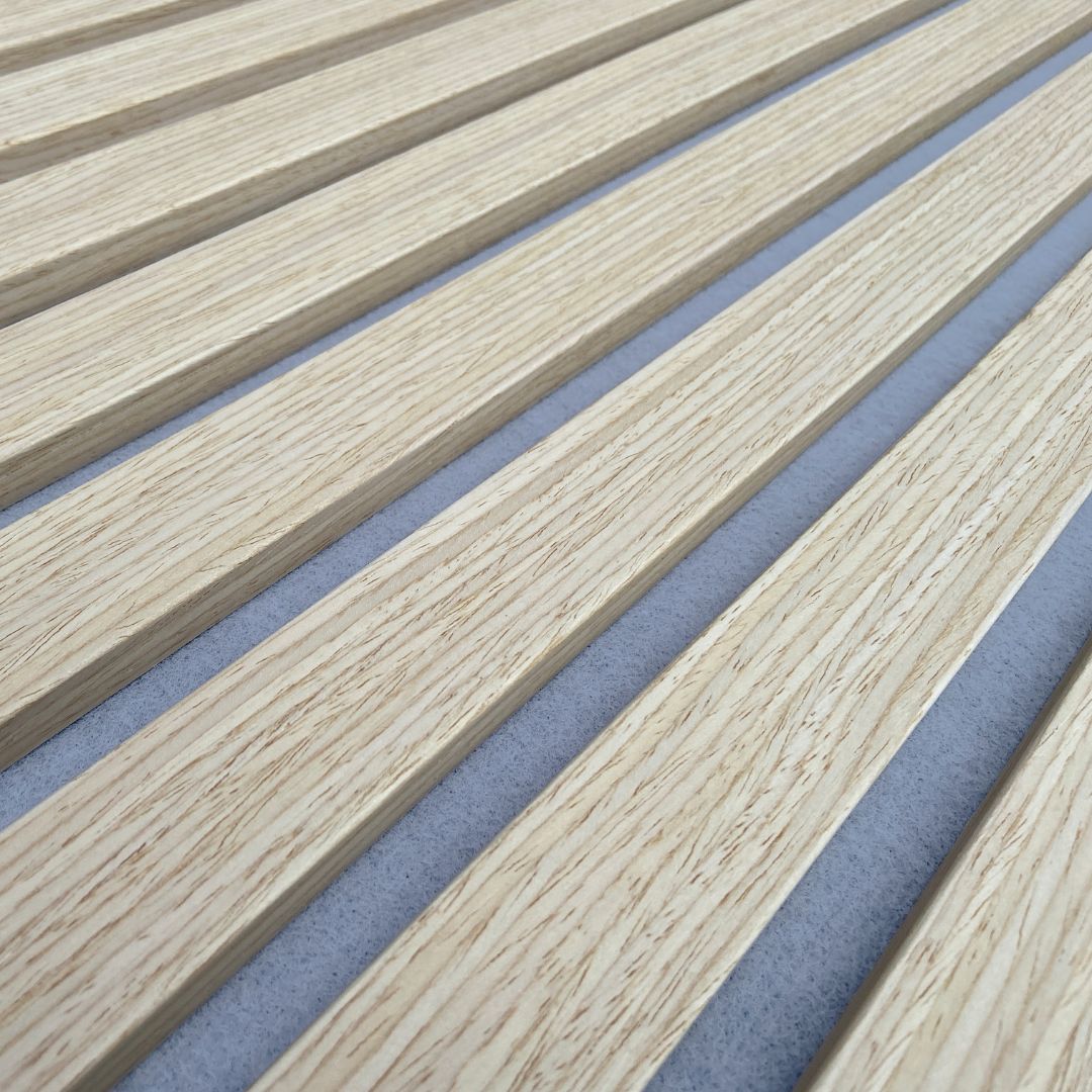 300x60x2.1cm Slat Acoustic Panel 35-15mm Fire Retardant Decoration Panel White Oak 001 (Light Grey TG018) -  Wall Panels - ebarza Furniture UAE | Shop Modern Furniture in Abu Dhabi & Dubai - مفروشات ايبازرا في الامارات | تسوق اثاث عصري وديكورات مميزة في دبي وابوظبي