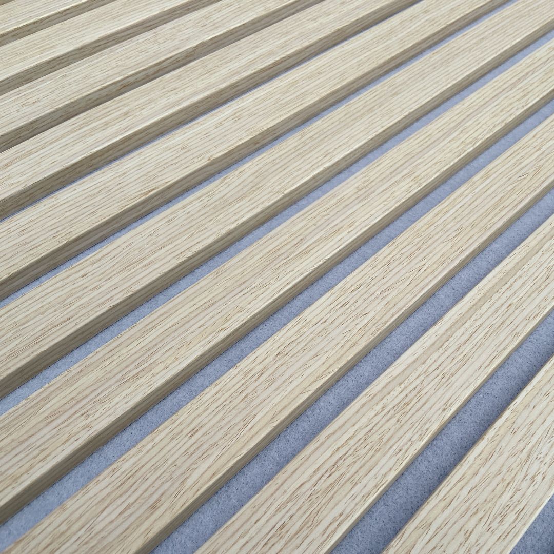 300x60x2.1cm Slat Acoustic Panel 35-15mm Fire Retardant Decoration Panel White Oak 001 (Light Grey TG018) -  Wall Panels - ebarza Furniture UAE | Shop Modern Furniture in Abu Dhabi & Dubai - مفروشات ايبازرا في الامارات | تسوق اثاث عصري وديكورات مميزة في دبي وابوظبي