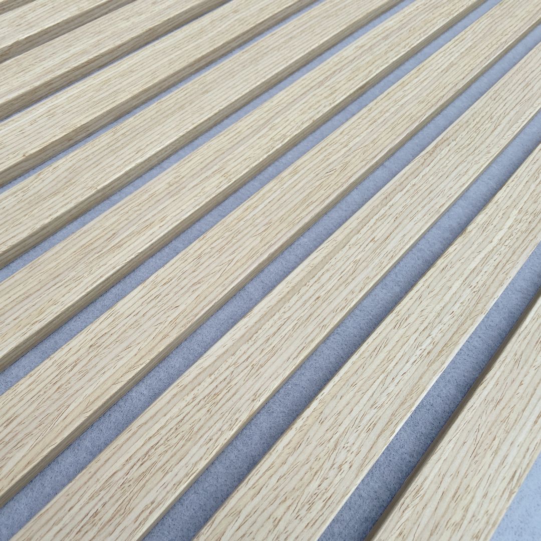 300x60x2.1cm Slat Acoustic Panel 35-15mm Fire Retardant Decoration Panel White Oak 001 (Light Grey TG018) -  Wall Panels - ebarza Furniture UAE | Shop Modern Furniture in Abu Dhabi & Dubai - مفروشات ايبازرا في الامارات | تسوق اثاث عصري وديكورات مميزة في دبي وابوظبي