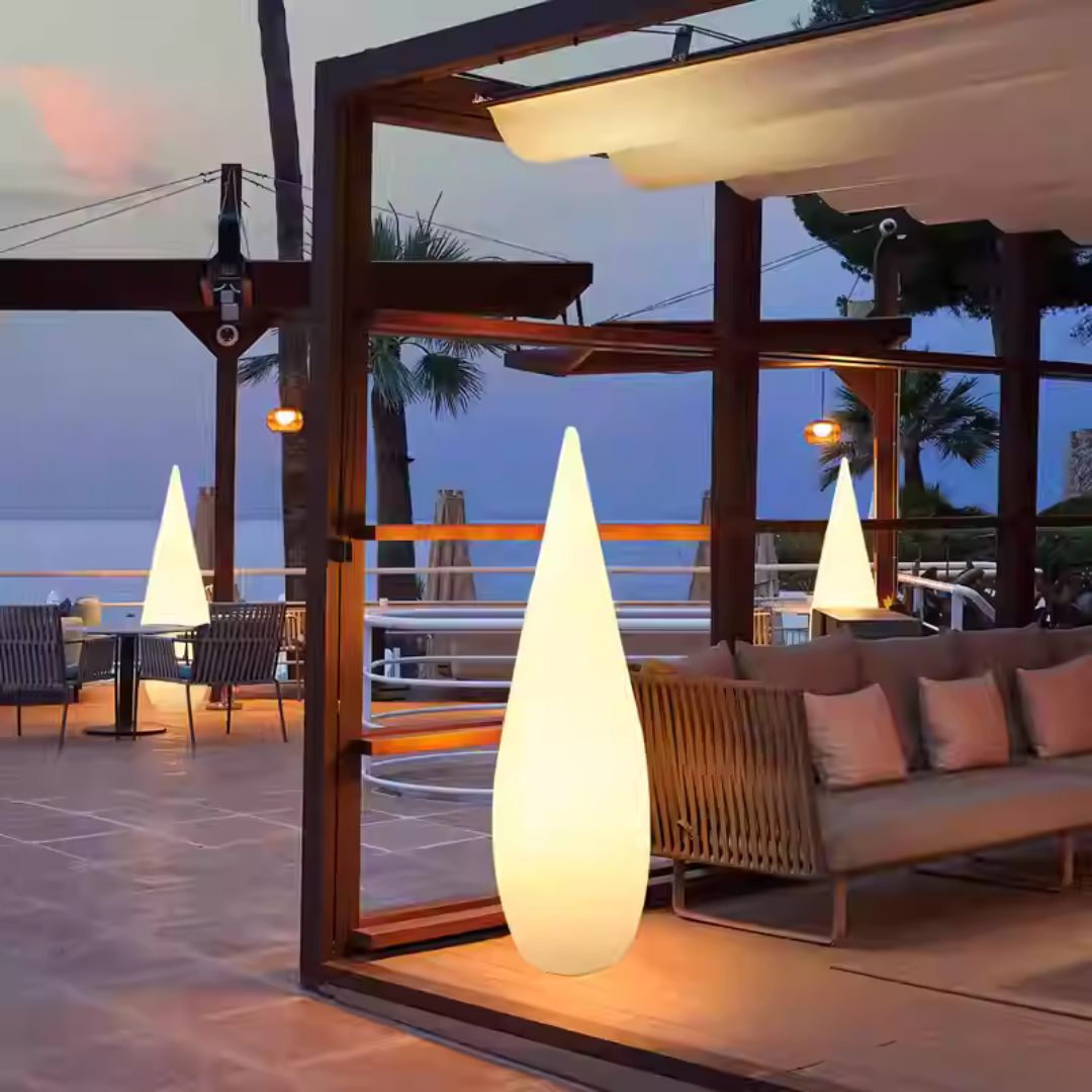 Soft Drop Resin outdoor Floor Light HTD-2435 -  Floor Lamps - ebarza Furniture UAE | Shop Modern Furniture in Abu Dhabi & Dubai - مفروشات ايبازرا في الامارات | تسوق اثاث عصري وديكورات مميزة في دبي وابوظبي