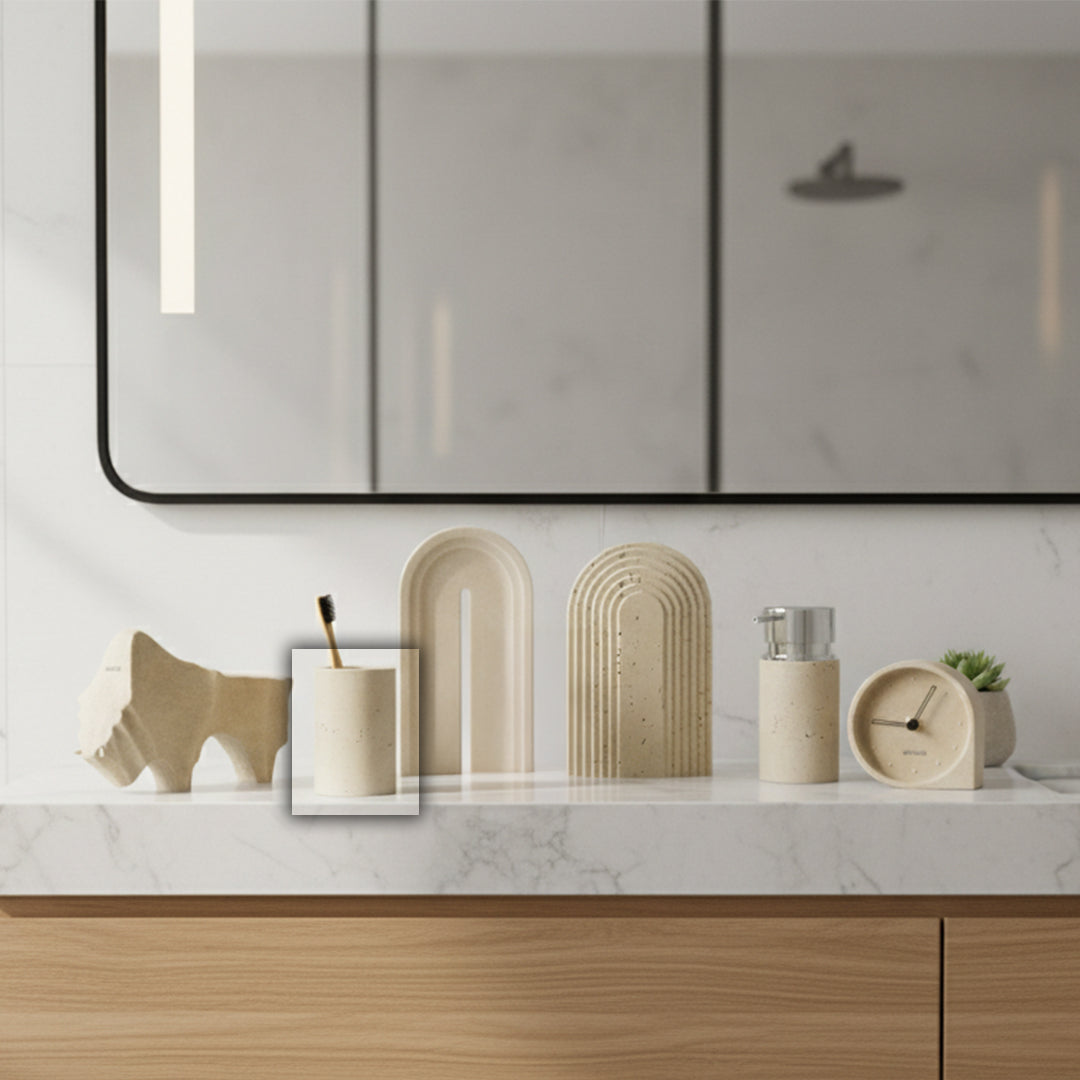 Soft Sand Round Cup CBJ223-2 -  Bathroom Accessories - ebarza Furniture UAE | Shop Modern Furniture in Abu Dhabi & Dubai - مفروشات ايبازرا في الامارات | تسوق اثاث عصري وديكورات مميزة في دبي وابوظبي