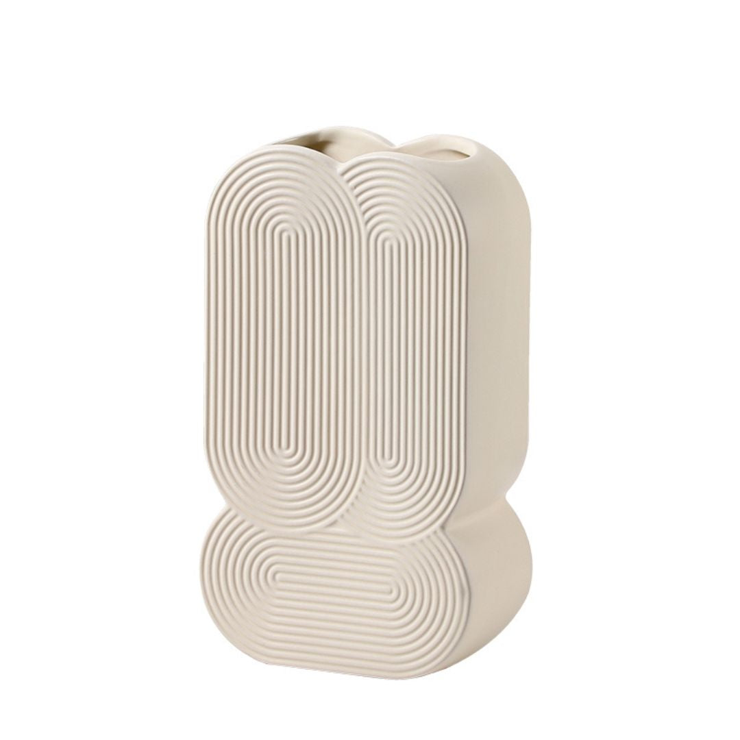 Spiral Pattern Ceramic Vase -B FD-D24100 -  Vases - ebarza Furniture UAE | Shop Modern Furniture in Abu Dhabi & Dubai - مفروشات ايبازرا في الامارات | تسوق اثاث عصري وديكورات مميزة في دبي وابوظبي