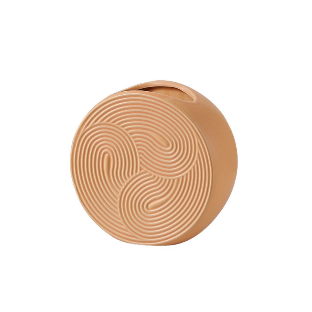 Spiral Pattern Ceramic Vase -D FD-D24102 -  Vases - ebarza Furniture UAE | Shop Modern Furniture in Abu Dhabi & Dubai - مفروشات ايبازرا في الامارات | تسوق اثاث عصري وديكورات مميزة في دبي وابوظبي