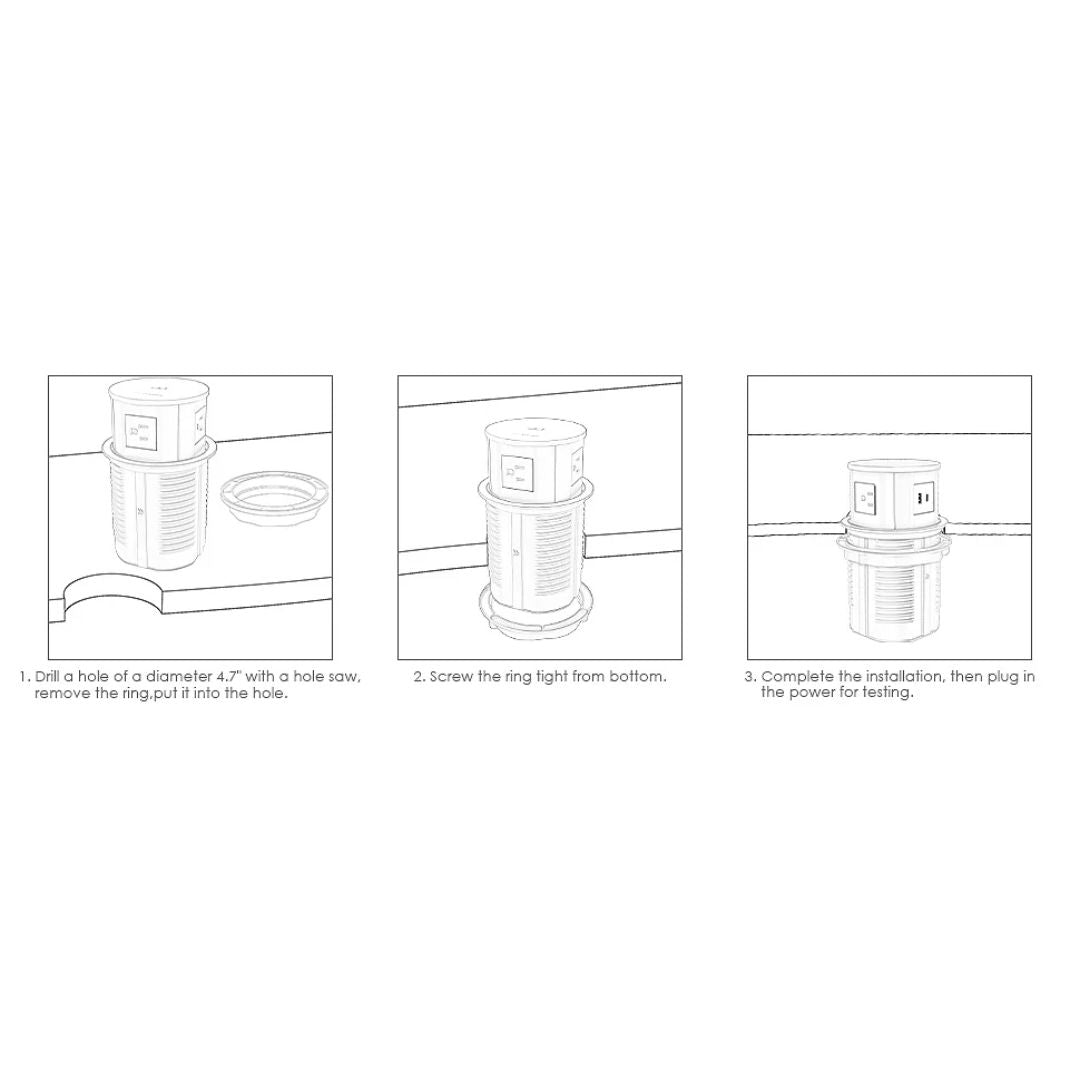 Tempered Glass Pop Up Socket JXB-015A -  Smart Sockets - ebarza Furniture UAE | Shop Modern Furniture in Abu Dhabi & Dubai - مفروشات ايبازرا في الامارات | تسوق اثاث عصري وديكورات مميزة في دبي وابوظبي