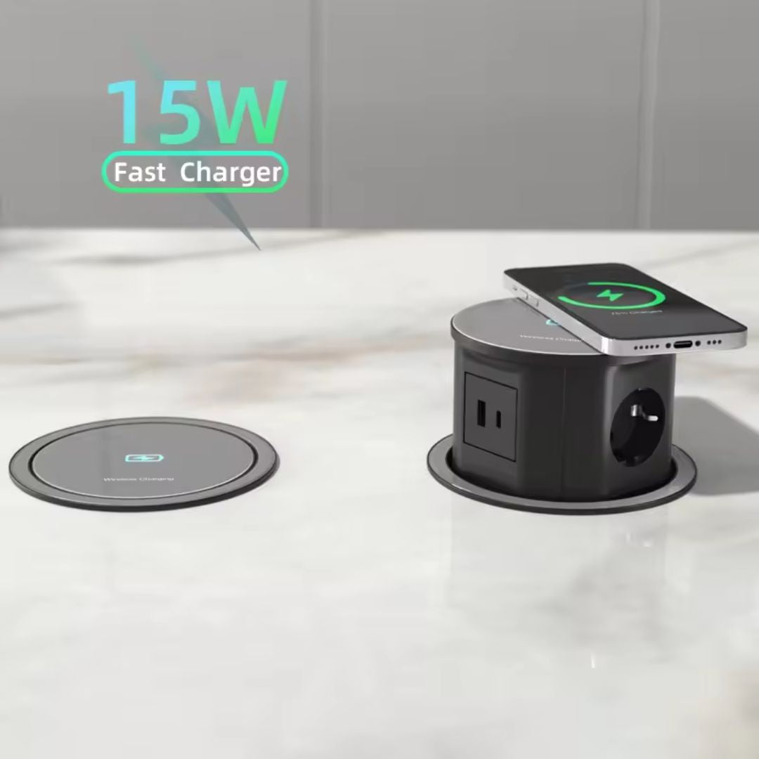 Tempered Glass Pop Up Socket JXB-015A -  Smart Sockets - ebarza Furniture UAE | Shop Modern Furniture in Abu Dhabi & Dubai - مفروشات ايبازرا في الامارات | تسوق اثاث عصري وديكورات مميزة في دبي وابوظبي