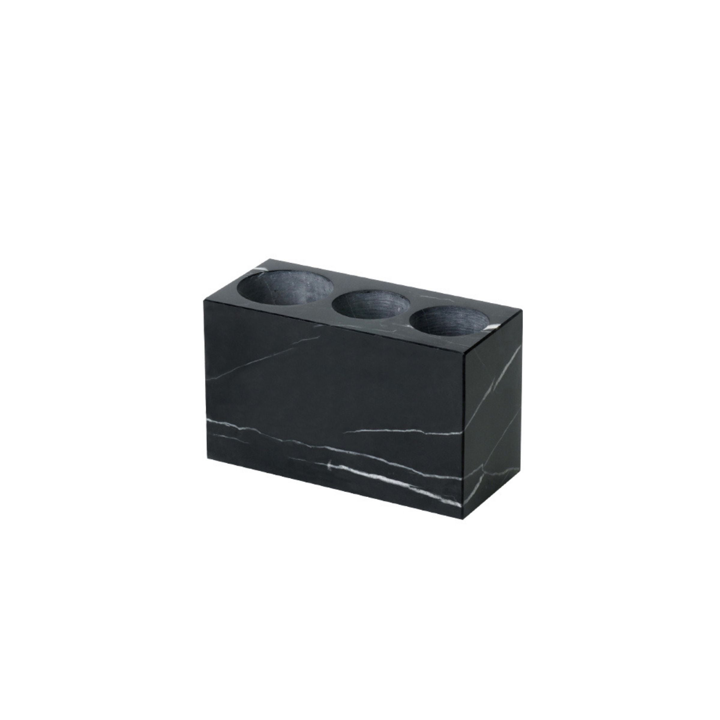 Marquina Black And White Checkered Marble Toothbrush Holder THE890 -  Bathroom Accessories - ebarza Furniture UAE | Shop Modern Furniture in Abu Dhabi & Dubai - مفروشات ايبازرا في الامارات | تسوق اثاث عصري وديكورات مميزة في دبي وابوظبي