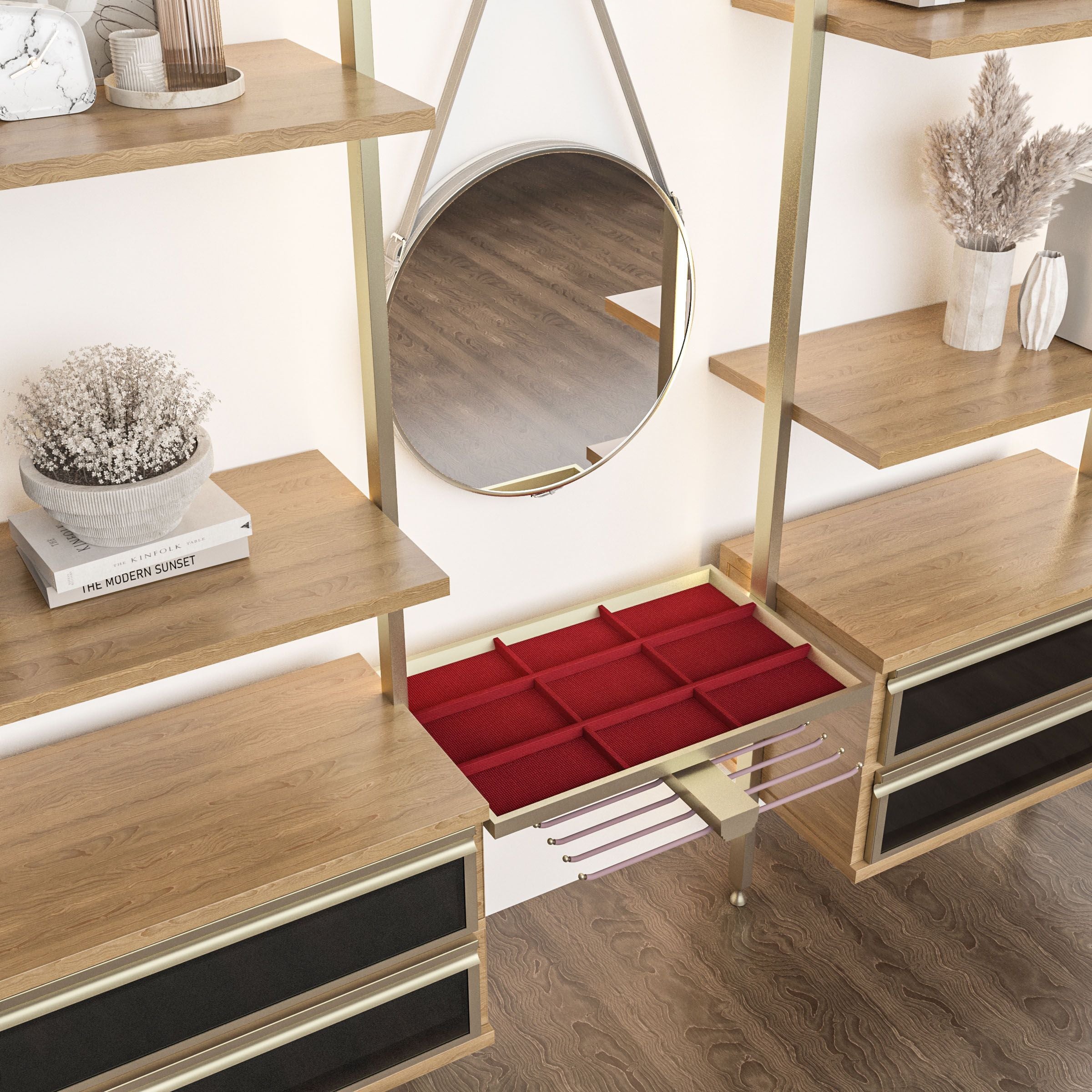 Antik Closet/Cabinet TROUSER RACK SLIDERS JEWELLERY SET  unit  75cm  ANTIK COLOR -  Cabinets - ebarza Furniture UAE | Shop Modern Furniture in Abu Dhabi & Dubai - مفروشات ايبازرا في الامارات | تسوق اثاث عصري وديكورات مميزة في دبي وابوظبي
