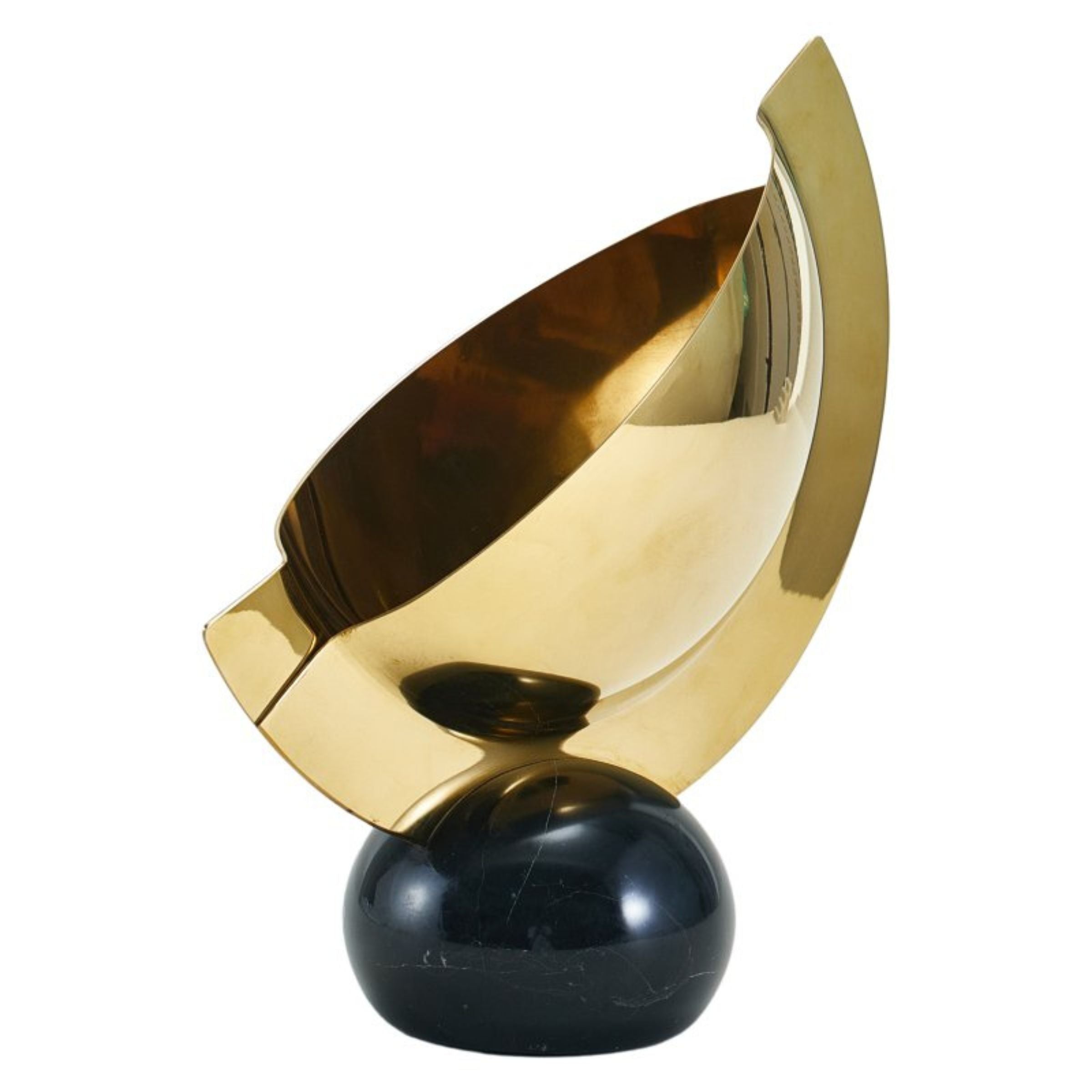 GOLD MARBLE & STEEL VASE TX11101 -  Vases - ebarza Furniture UAE | Shop Modern Furniture in Abu Dhabi & Dubai - مفروشات ايبازرا في الامارات | تسوق اثاث عصري وديكورات مميزة في دبي وابوظبي