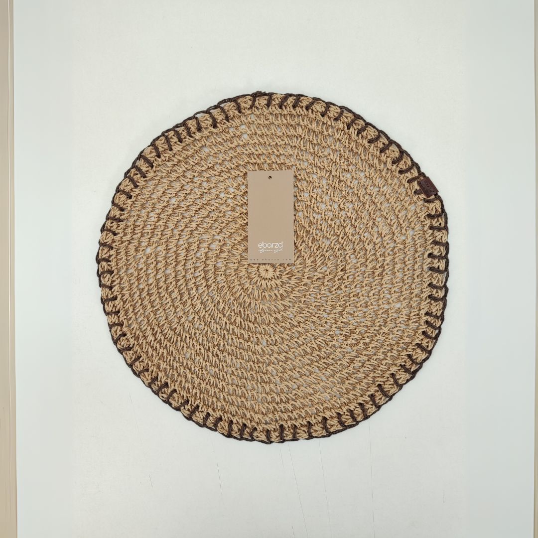 Tabloft Paper Crochet Placemat - Brown - KXYO-2312/BBrown -  Placemats - ebarza Furniture UAE | Shop Modern Furniture in Abu Dhabi & Dubai - مفروشات ايبازرا في الامارات | تسوق اثاث عصري وديكورات مميزة في دبي وابوظبي
