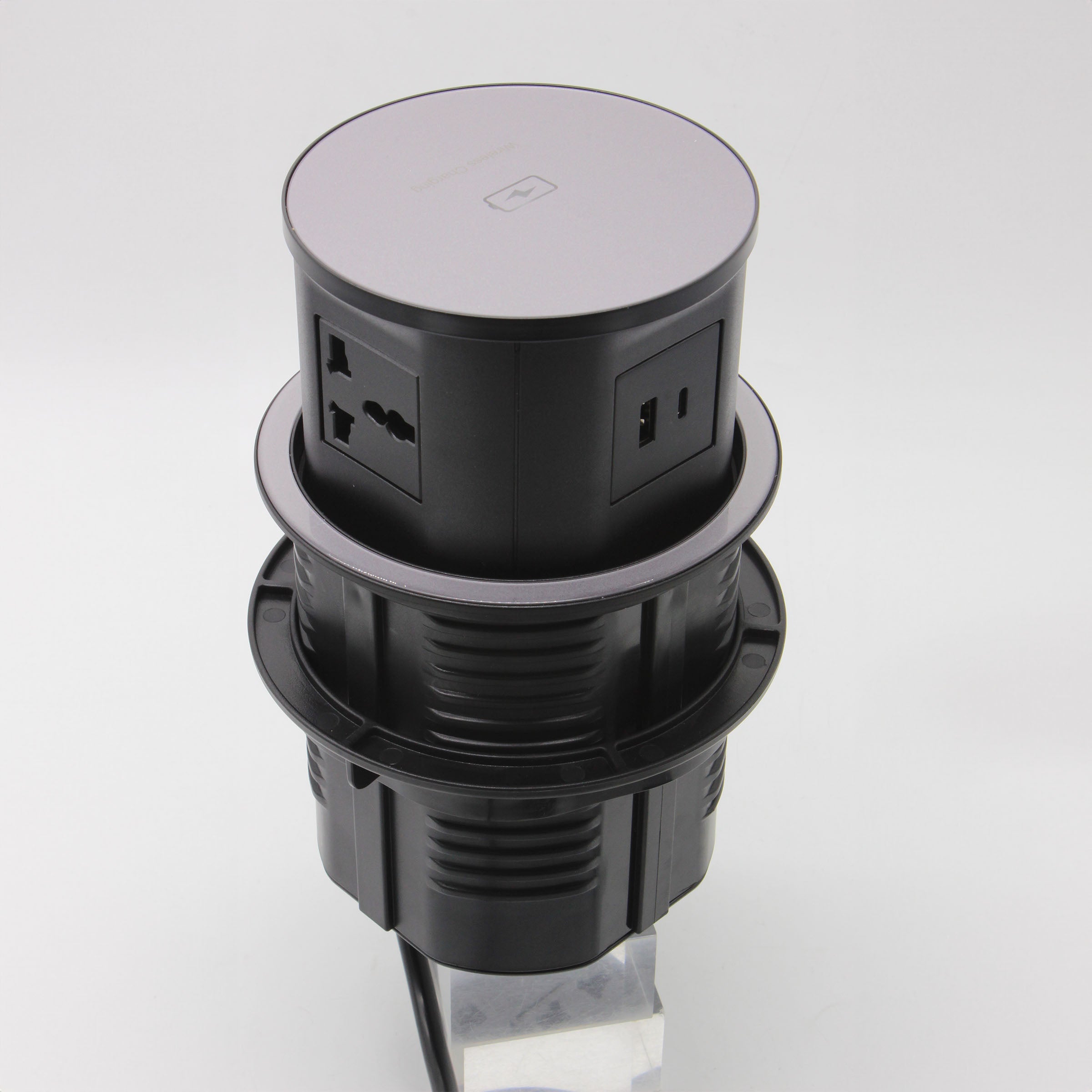 Tempered Glass Pop Up Socket JXB-015A -  Smart Sockets - ebarza Furniture UAE | Shop Modern Furniture in Abu Dhabi & Dubai - مفروشات ايبازرا في الامارات | تسوق اثاث عصري وديكورات مميزة في دبي وابوظبي